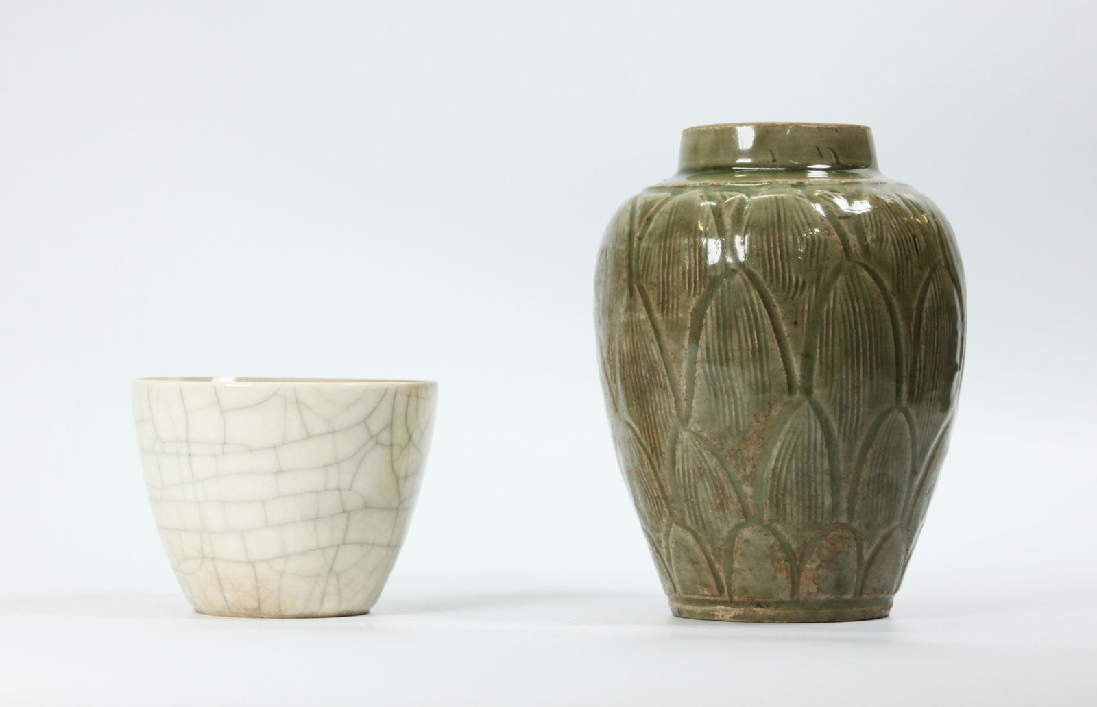 Chinese Song Celadon Porcelain Jar, Crackle Cup (1 of 6)