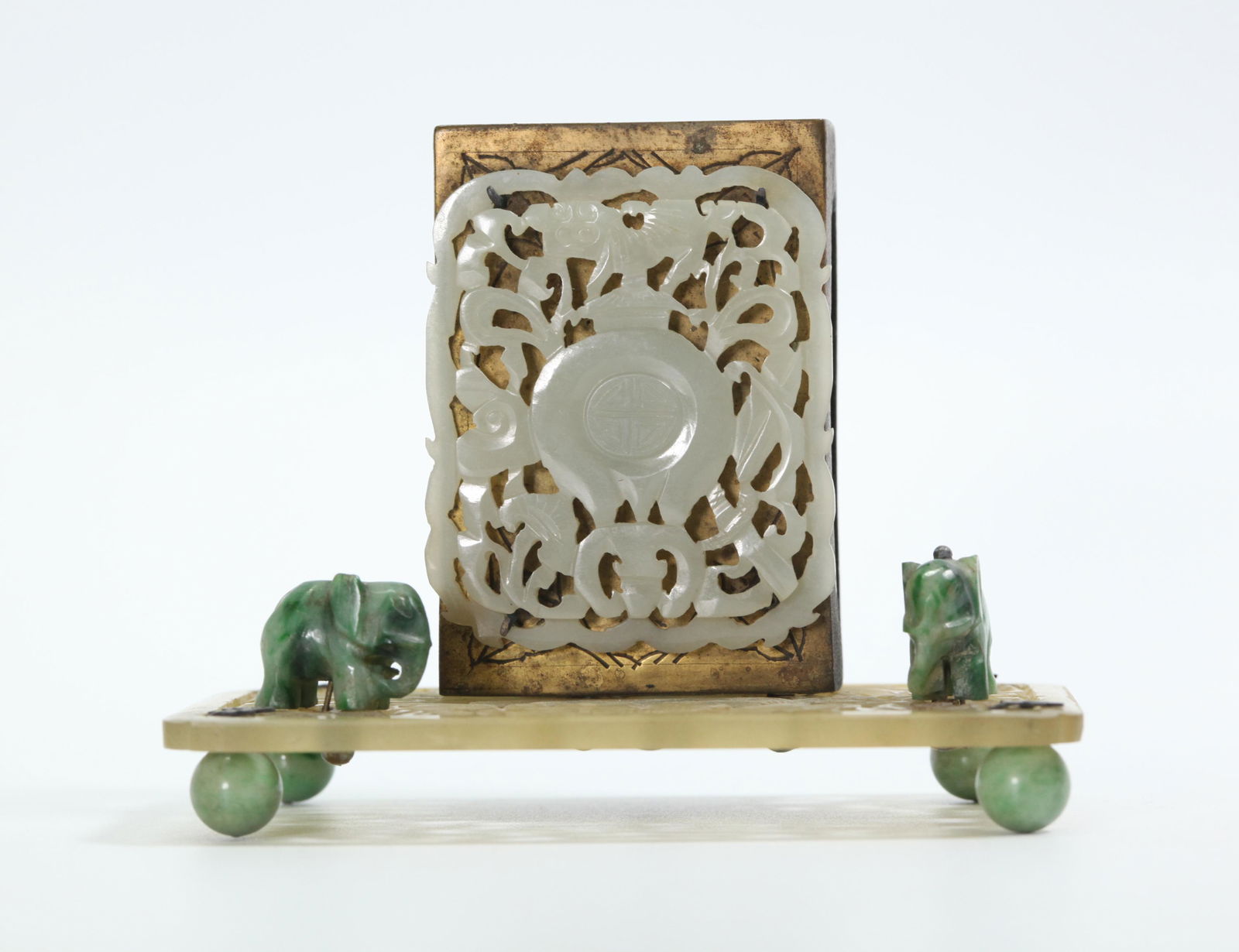 Chinese Qing White Jade Plaque on Match Striker (1 of 7)