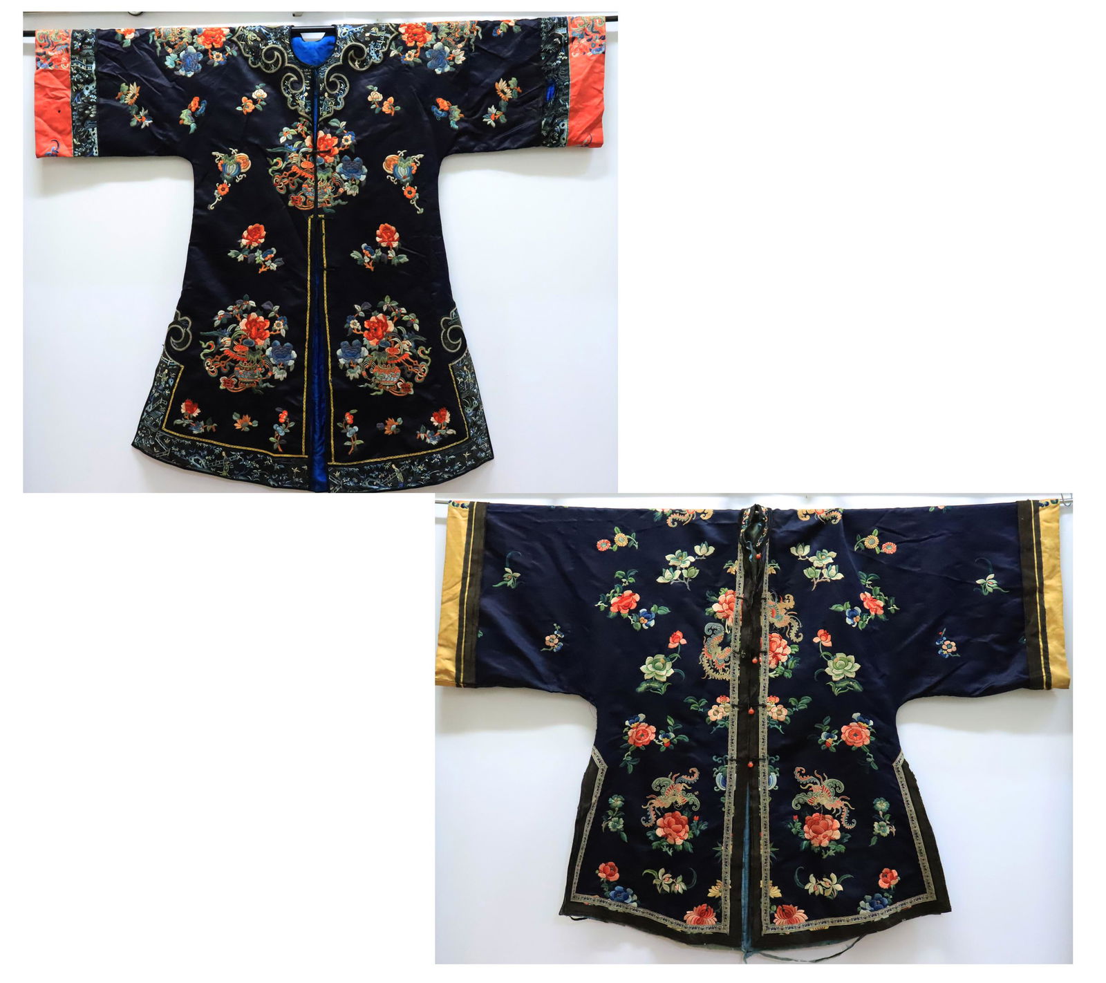 2 Chinese Qing Dynasty Embroidered Silk Coats (1 of 18)