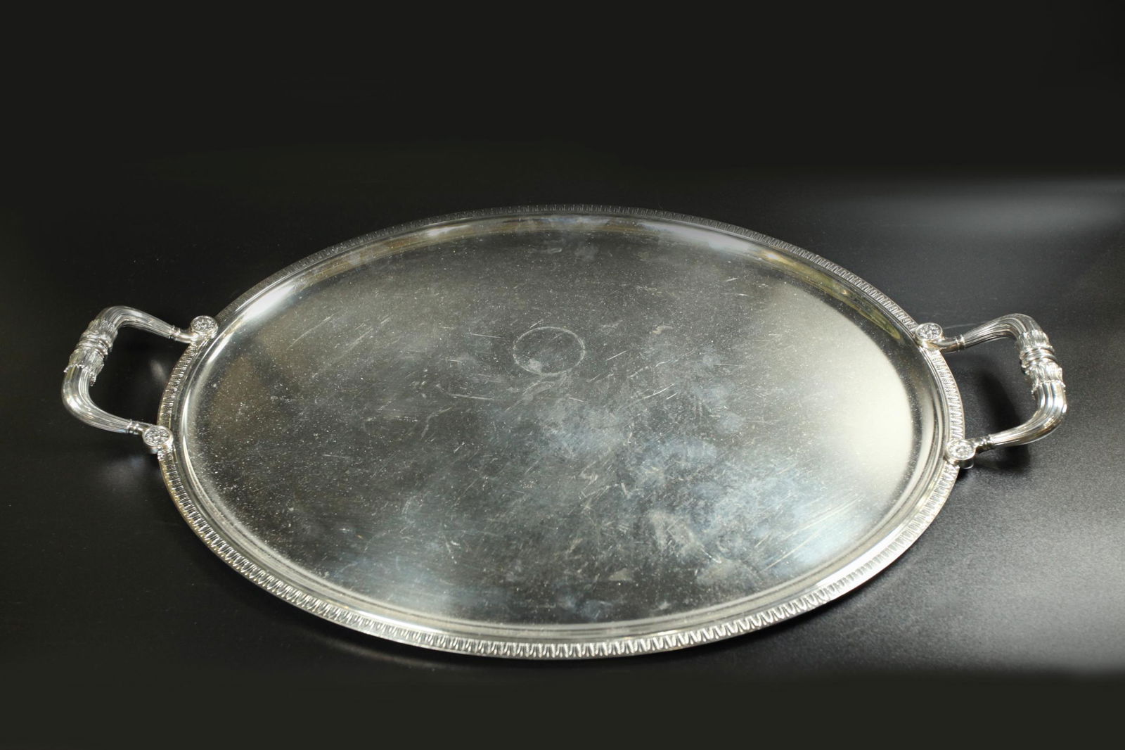 Christofle Malmaison Silver Oval 2 Handle Tray (1 of 7)
