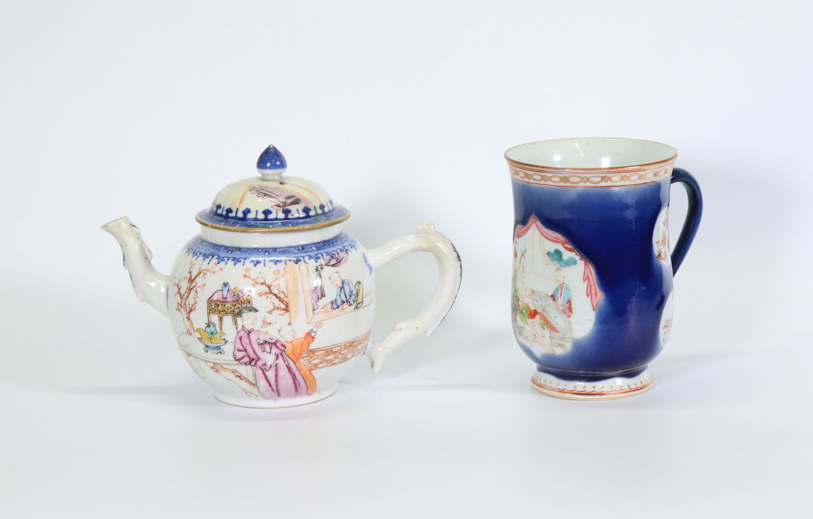 2 Chinese 18th C Export Enameled Porcelains (1 of 8)