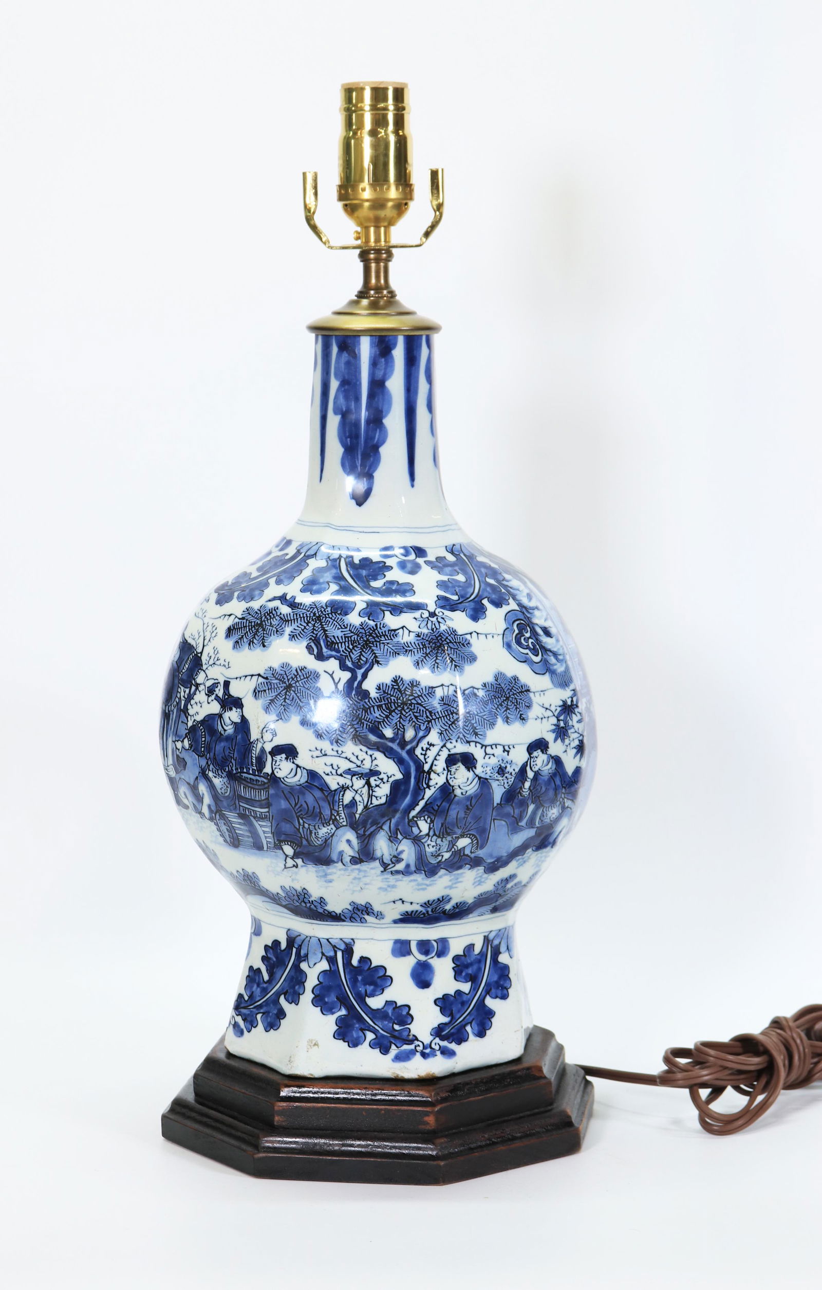 Dutch Delft 17th C Blue White Faience Bottle Vase (1 of 5)