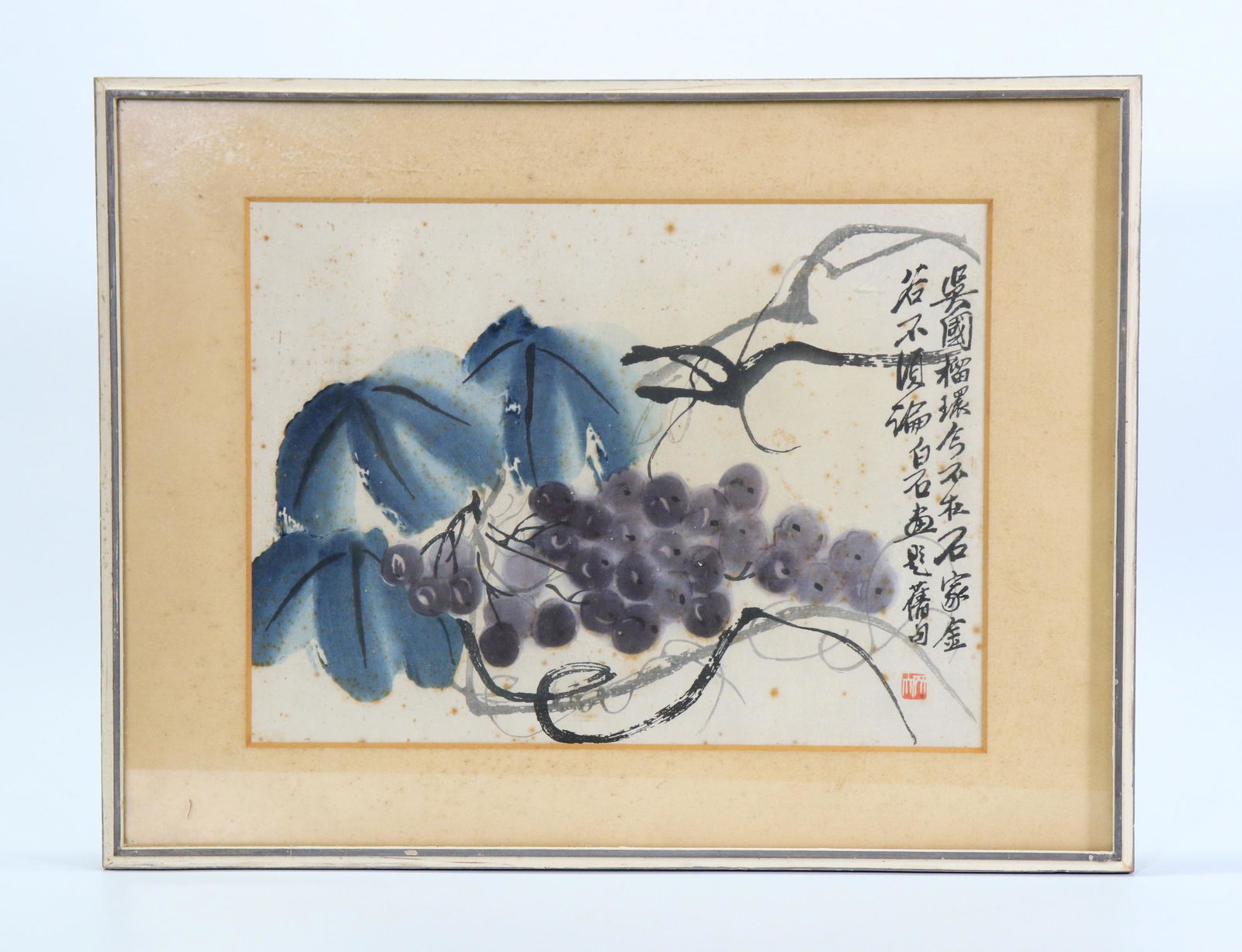 Qi Baishi Grapes 1945/1955 Color Woodblock Print (1 of 3)