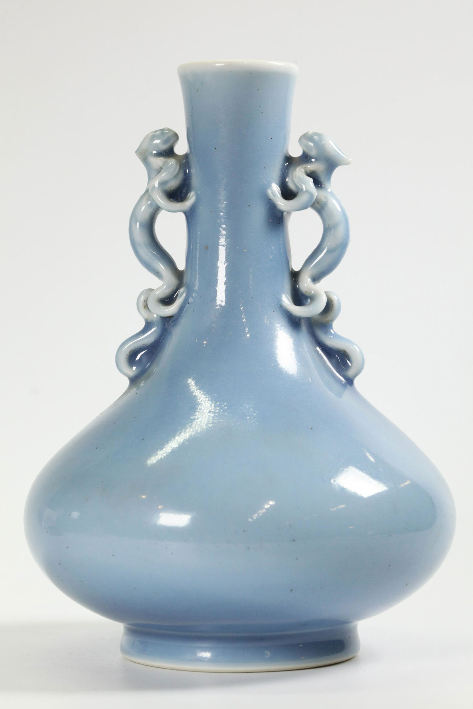 Chinese Claire deLune Porcelain Dragon Handle Vase (1 of 4)
