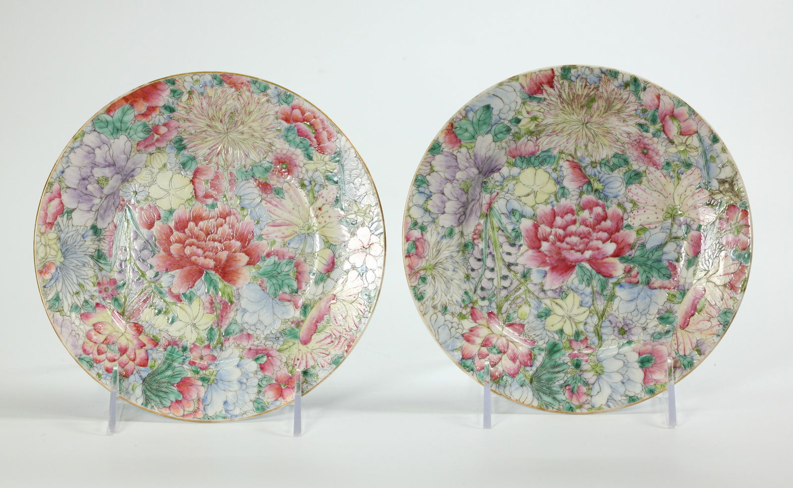 Pr Chinese Late Qing Mille Fleur Porcelain Plates (1 of 4)