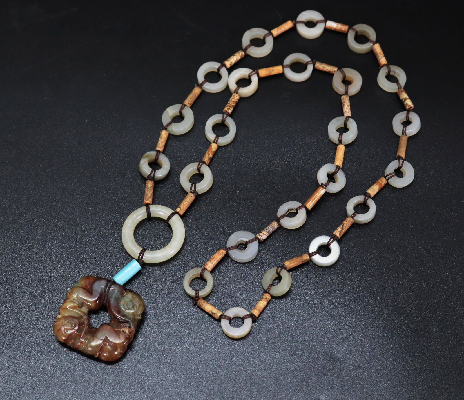 Chinese White Jade Flat Ring Necklace Child Toggle (1 of 5)