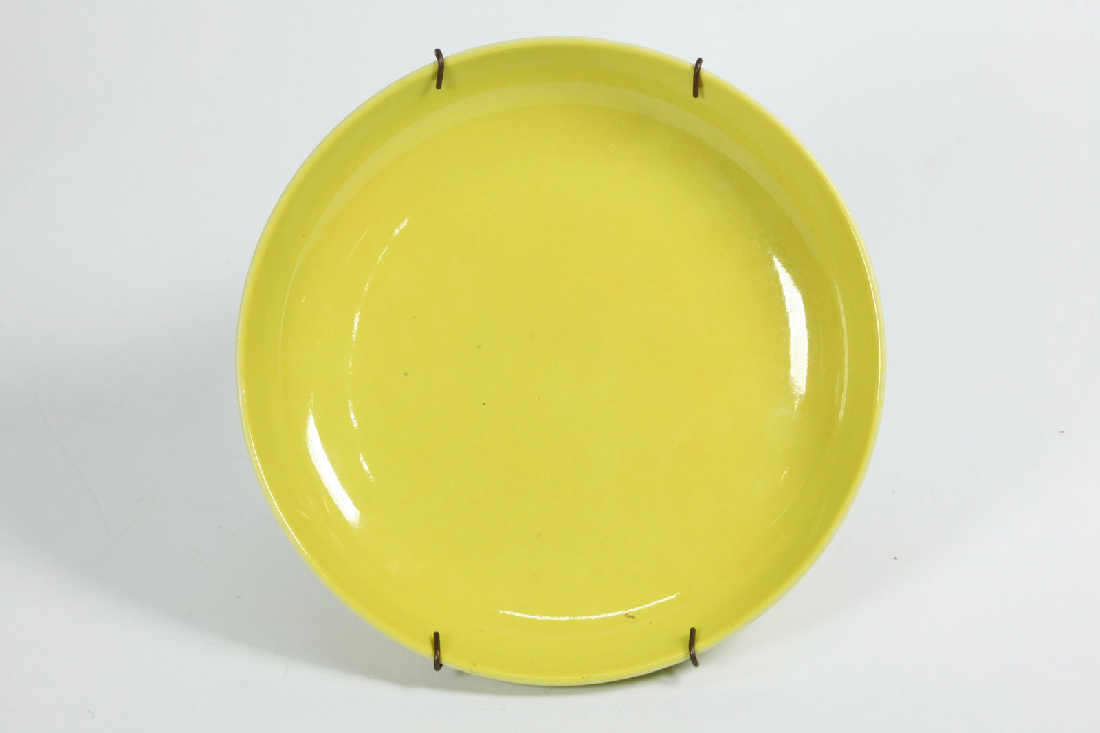 Chinese Lemon Yellow Enameled Porcelain Plate (1 of 3)