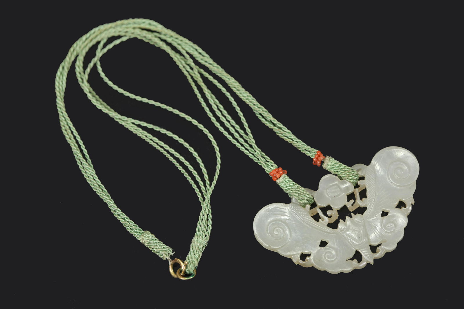 Chinese Qing Celadon Jade Butterfly Pendant (1 of 4)