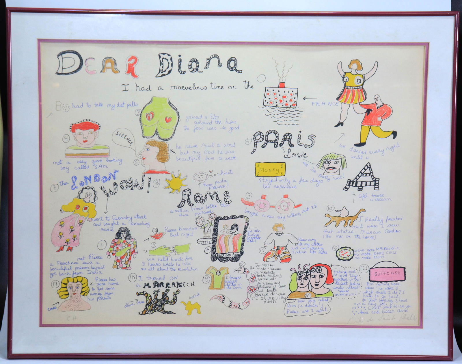 Niki de Saint Phalle 1970 "Dear Diana" Signed (1 of 4)
