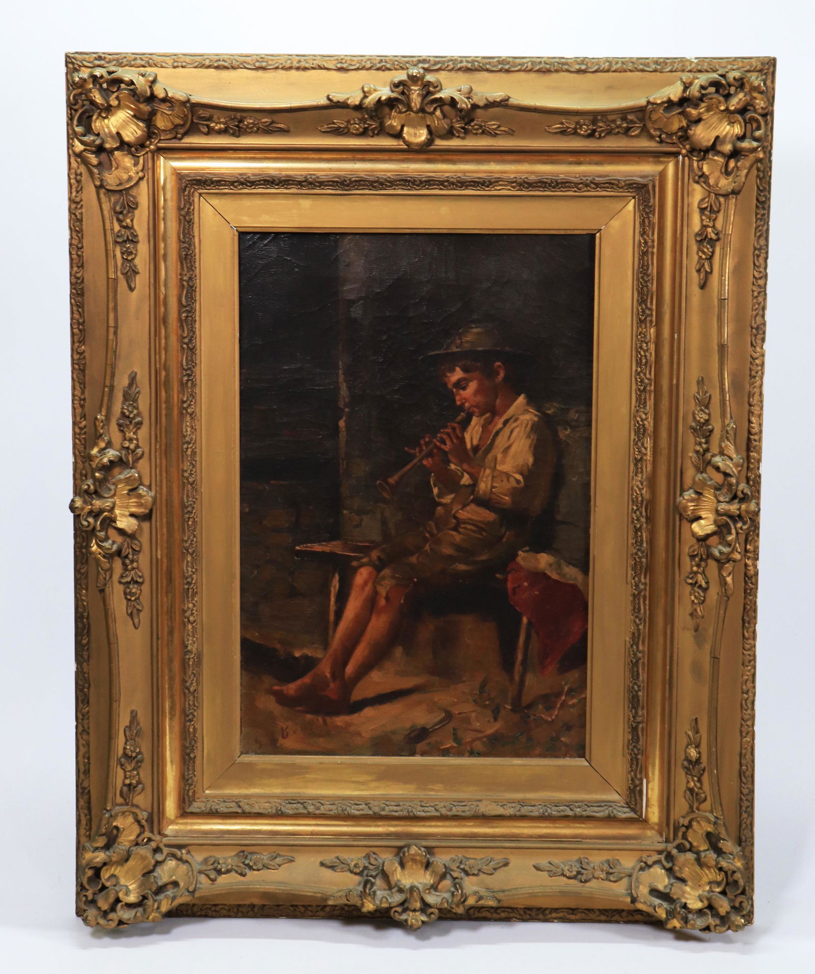 J.G. Brown After Oil Painting Boy With Flute (1 of 5)