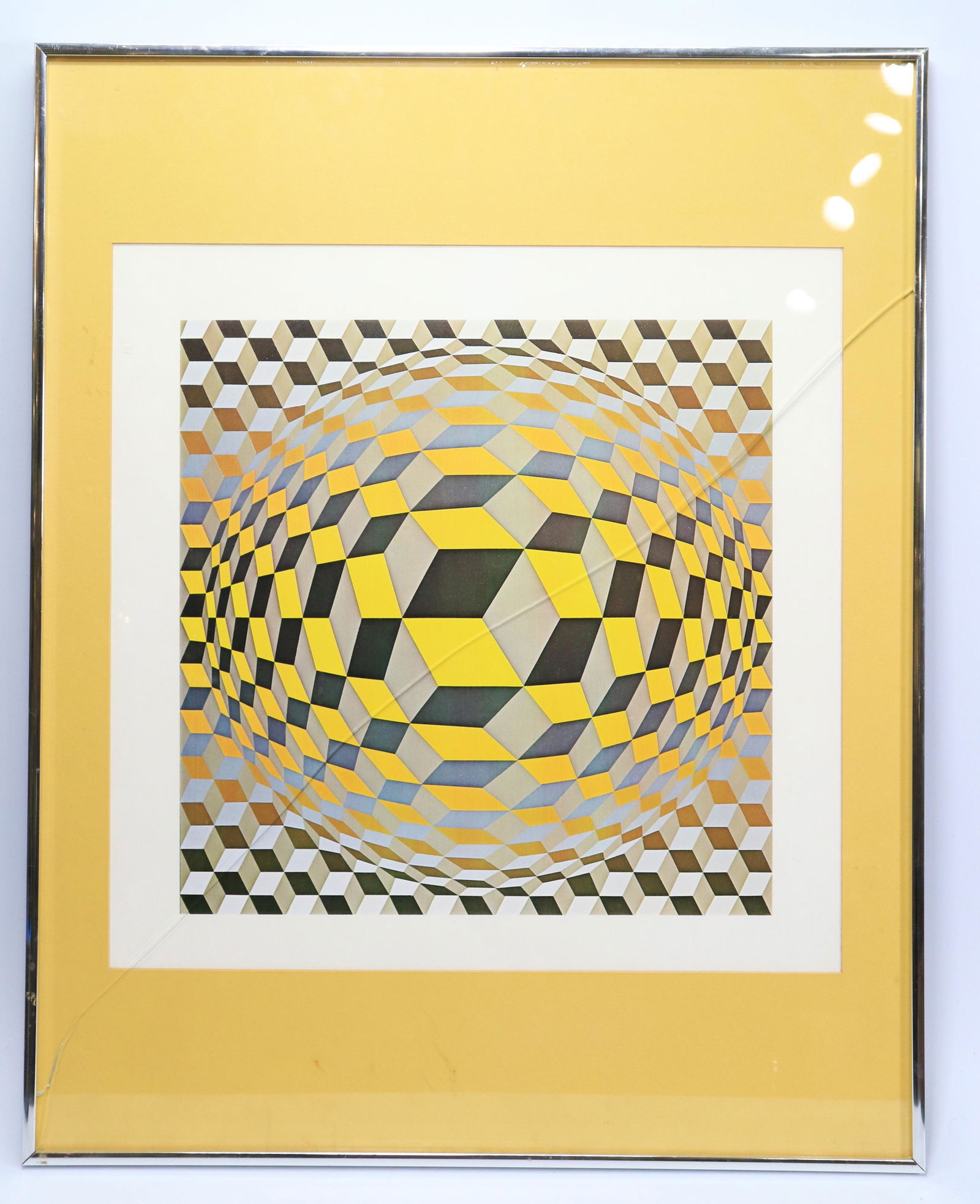 Victor Vasarely Style Untitled Op Art Framed Print (1 of 2)