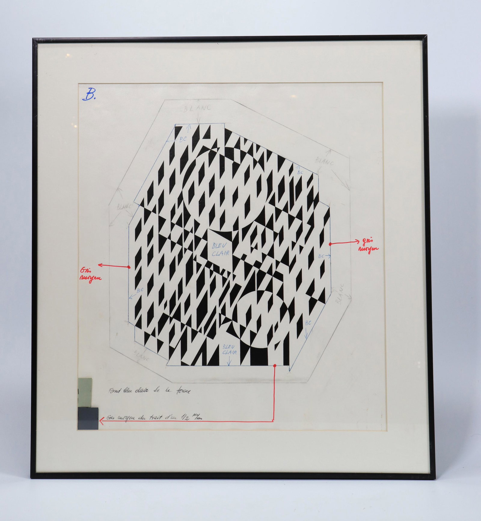 Victor Vasarely (French/Hungarian, 1906-1997): Victor Vasarely (French/Hungarian, 1906-1997). Height of art 17 1/2 inches (44.5 cm.) X width of art 15 1/2 inches (39.3 cm.). PROVENANCE: From a estate Patchogue NY collection.