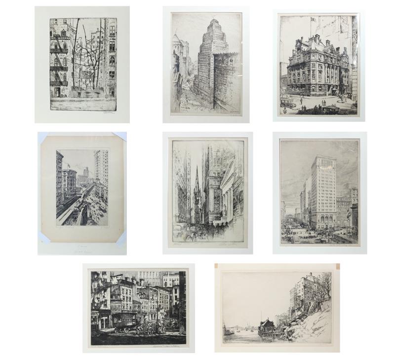 9 - Early 20th C Etchings of New York City (1 of 10)