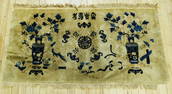 Chinese Ningxia Blue Cream Wool Horizontal Carpet