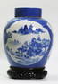 Chinese 19th C Blue & White Porcelain Ginger Jar