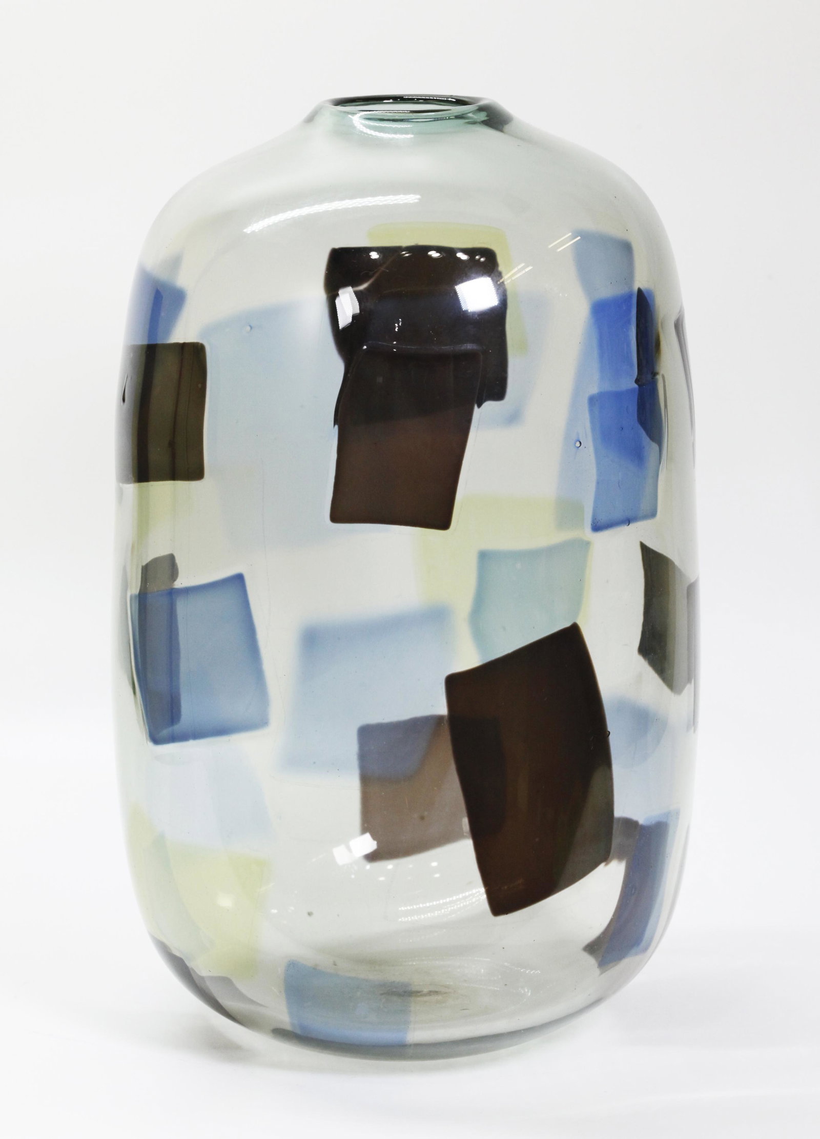 Large Mid Century Hand Blown Glass Vase (1 of 6)