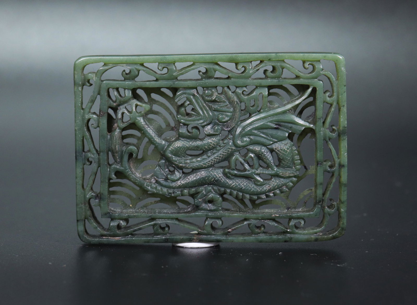 Chinese Ming/Qing Jade Yinglong Dragon Plaque (1 of 4)