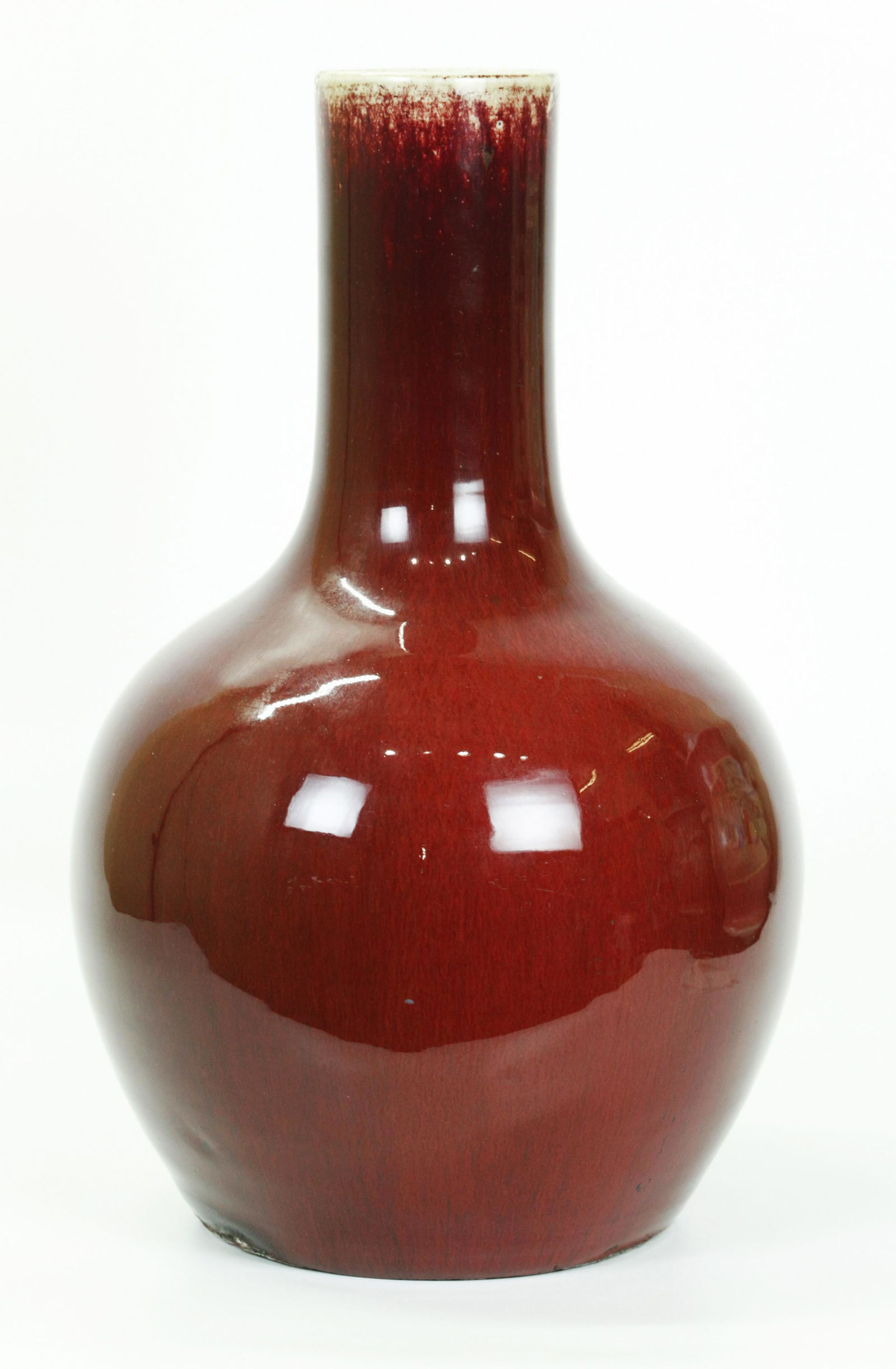 Chinese 19th C Red Tianqiuping Porcelain Vase (1 of 5)