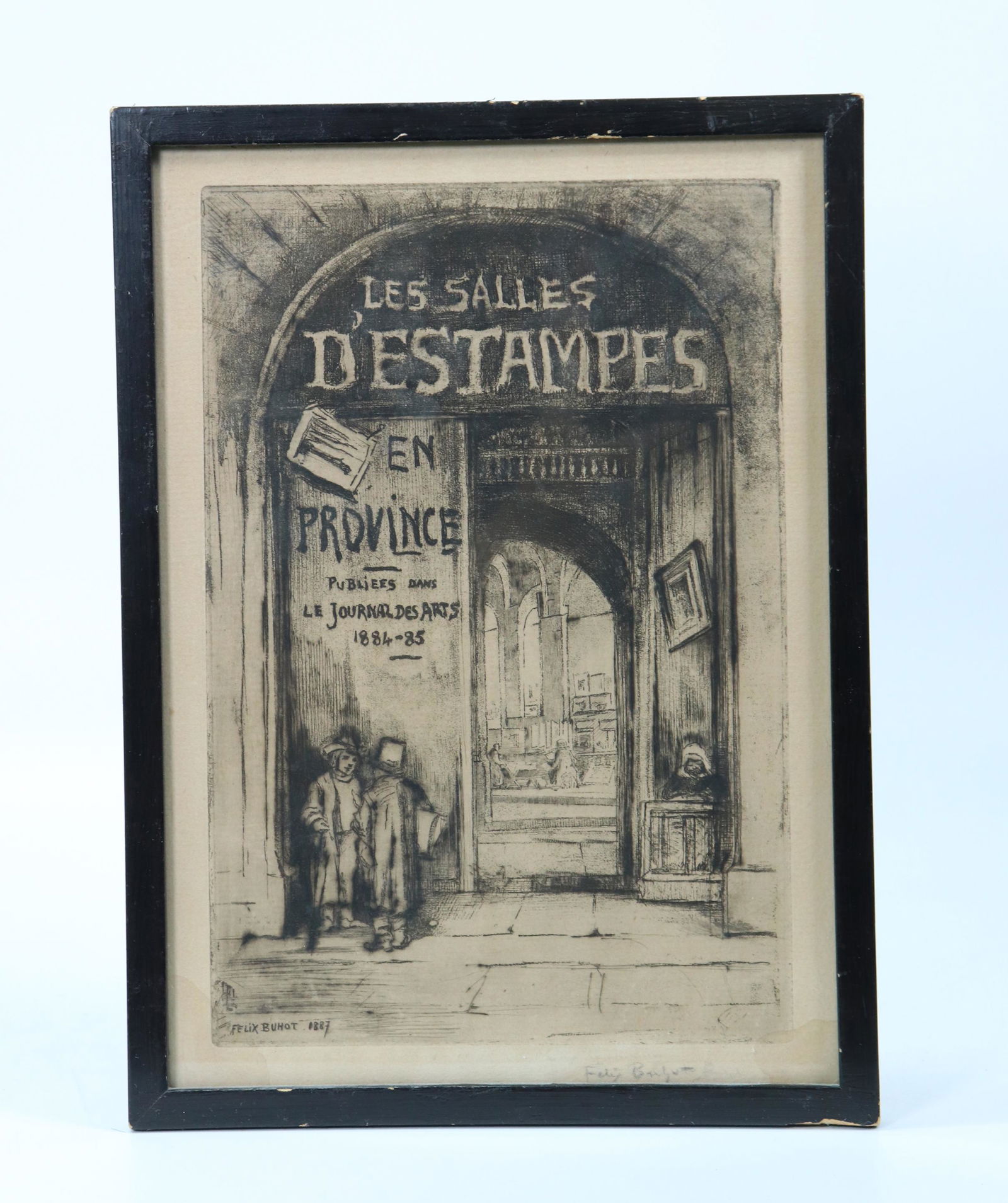 Felix Buhot Etching 1887,"Les Salles D'Estampes" (1 of 3)