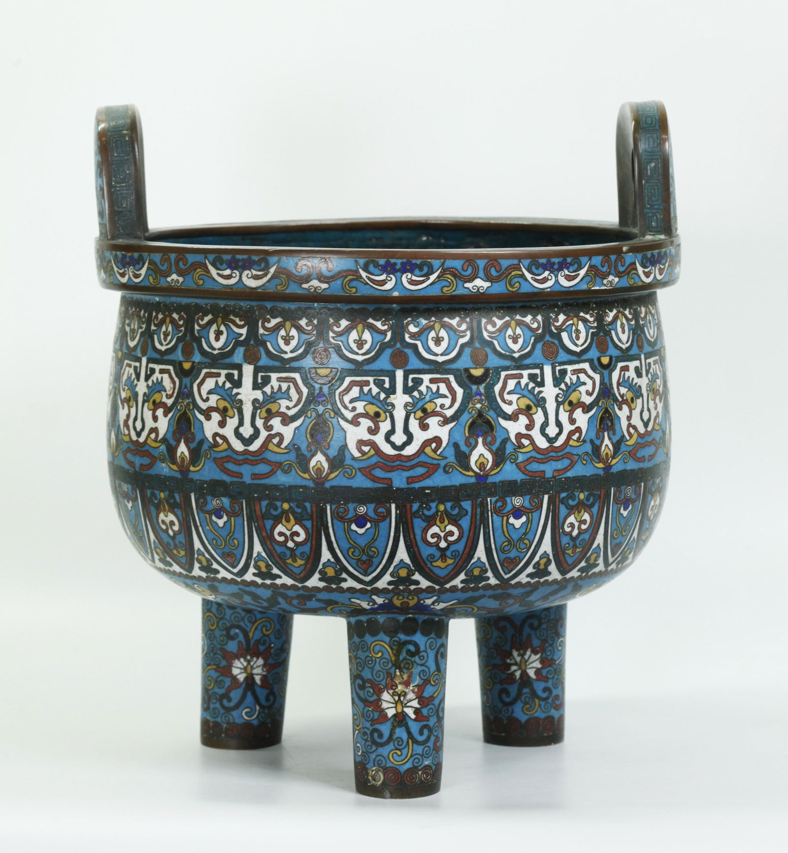 Large Chinese Qing Cloisonne Incense Burner (1 of 5)