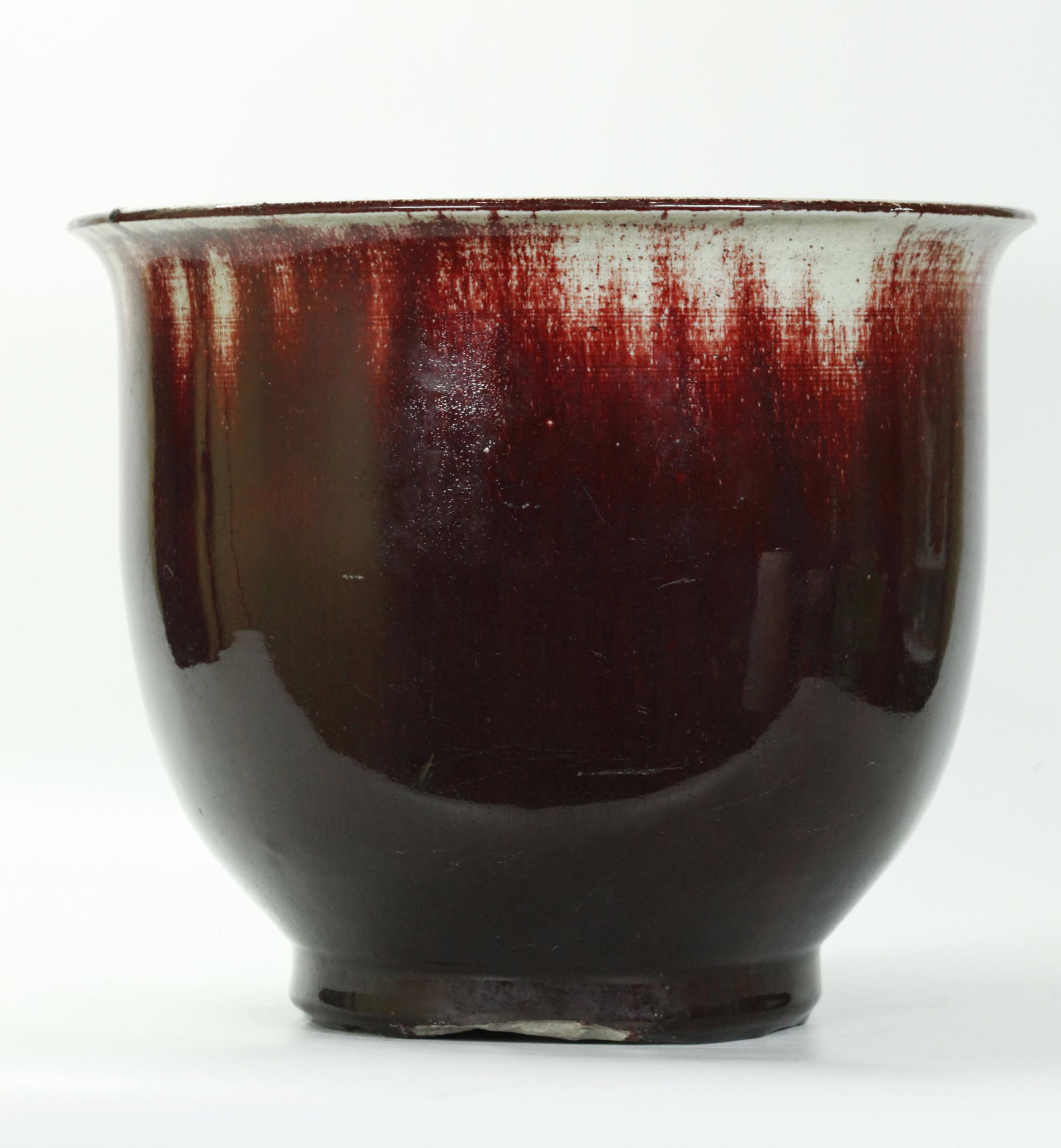 Chinese 19th C Langyao Red Glaze Porcelain Planter (1 of 5)