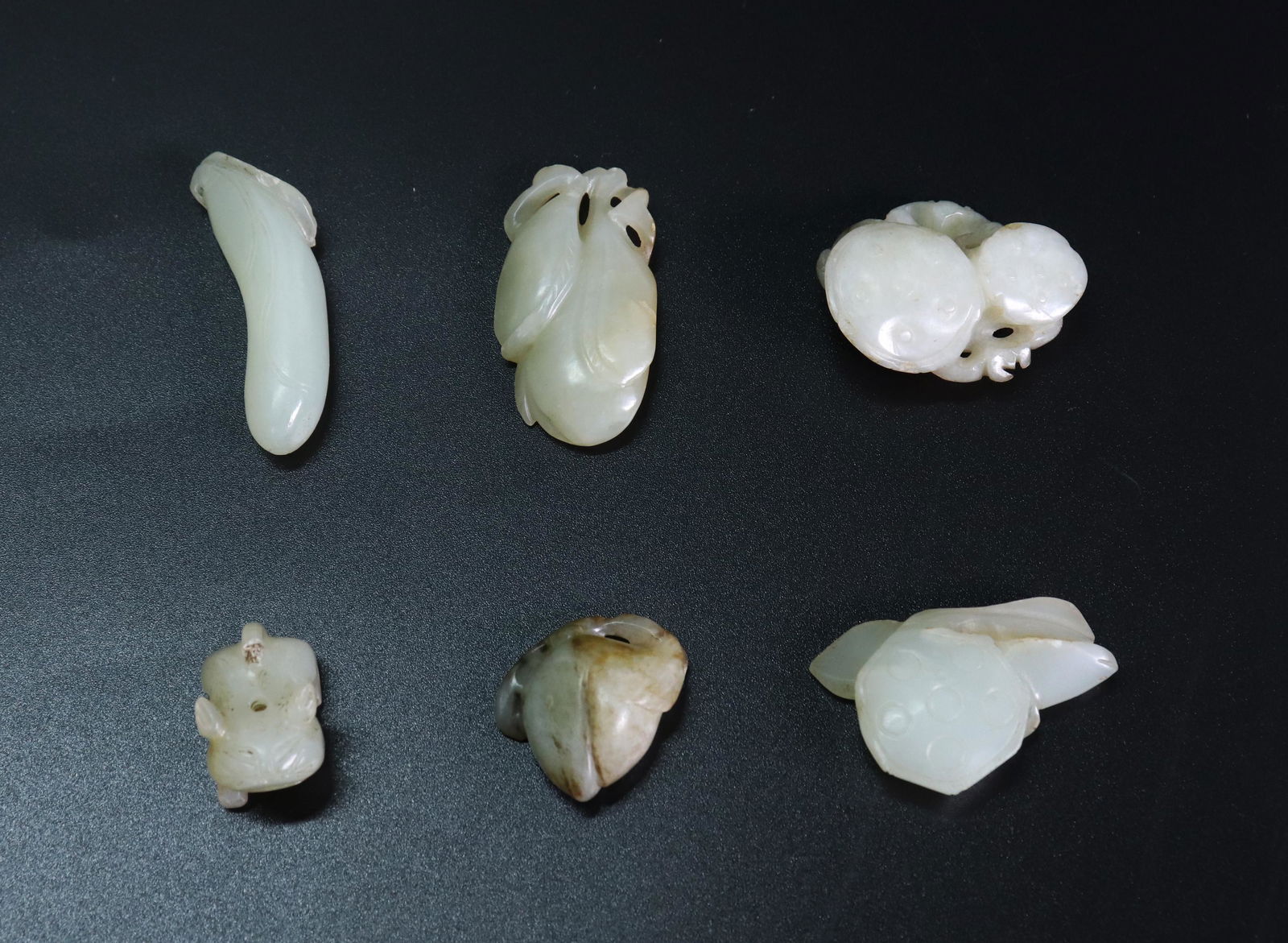 6 Chinese 18th/19th C Warm White Jade Toggles (1 of 7)