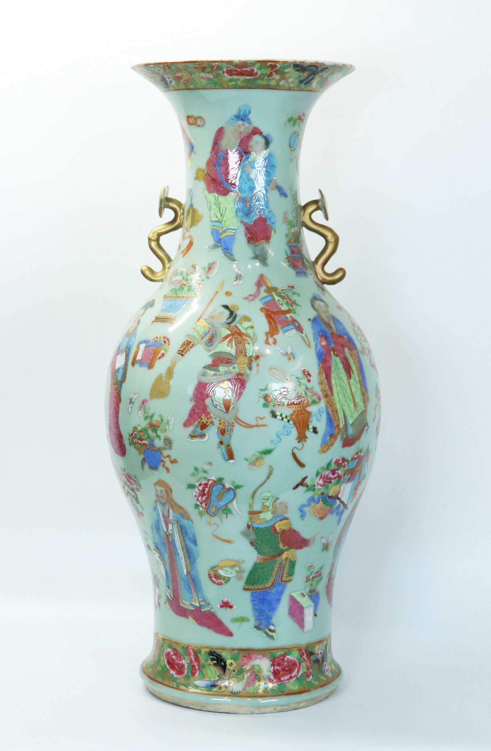 Lg Chinese Wu Shuang Pu Celadon Porcelain Vase (1 of 9)