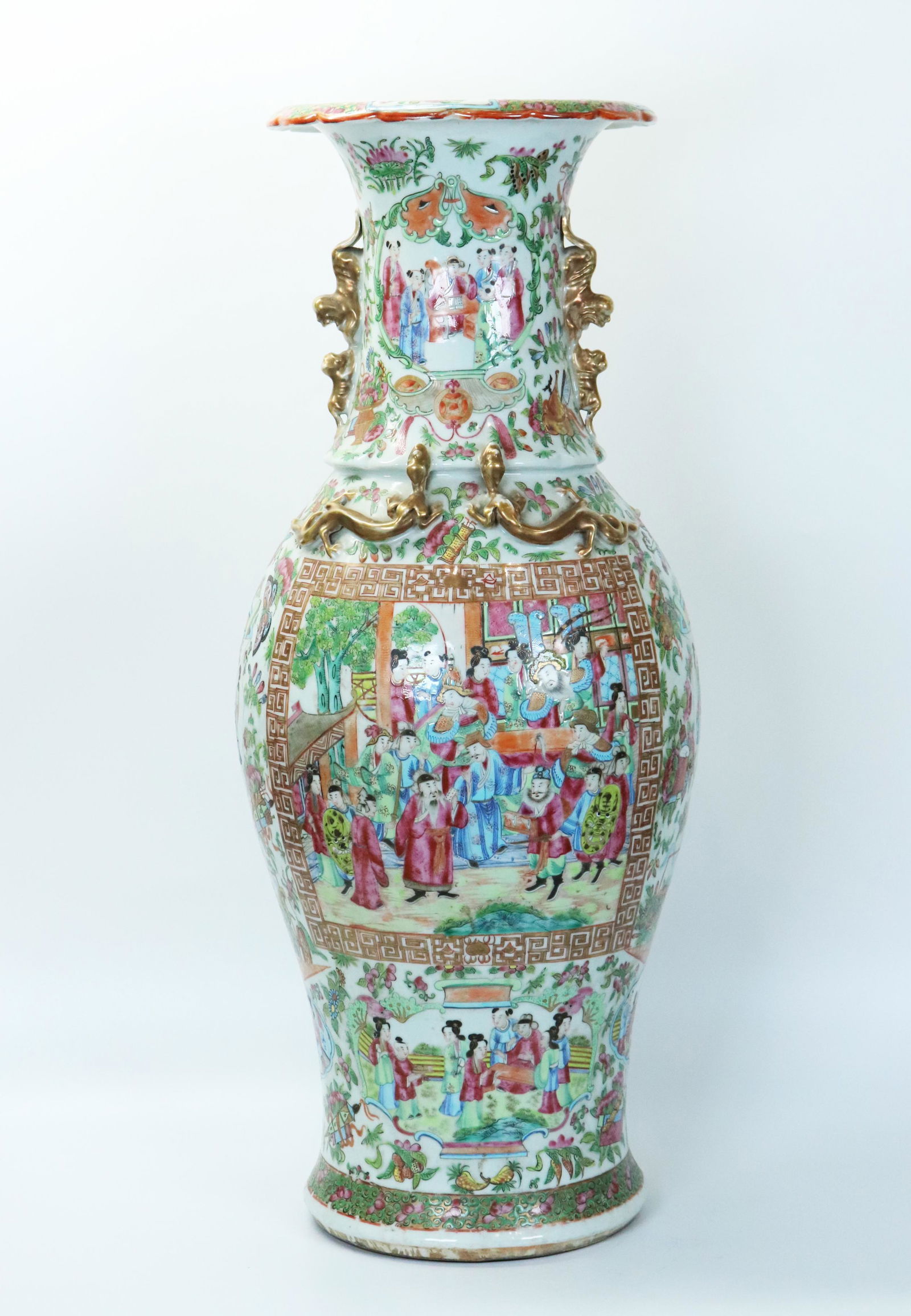 Large Chinese Rose Mandarin Porcelain Vase (1 of 9)