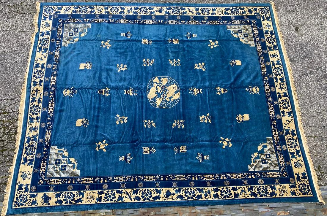 Chinese Fu Dog Wool Ningxia Carpet (1 of 9)