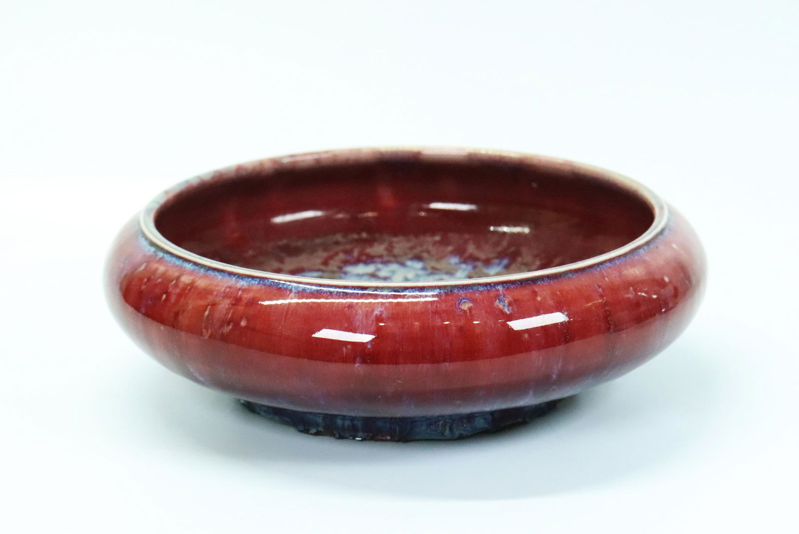 Lg Chinese Flambe Crackle Porcelain Brush Washer (1 of 6)