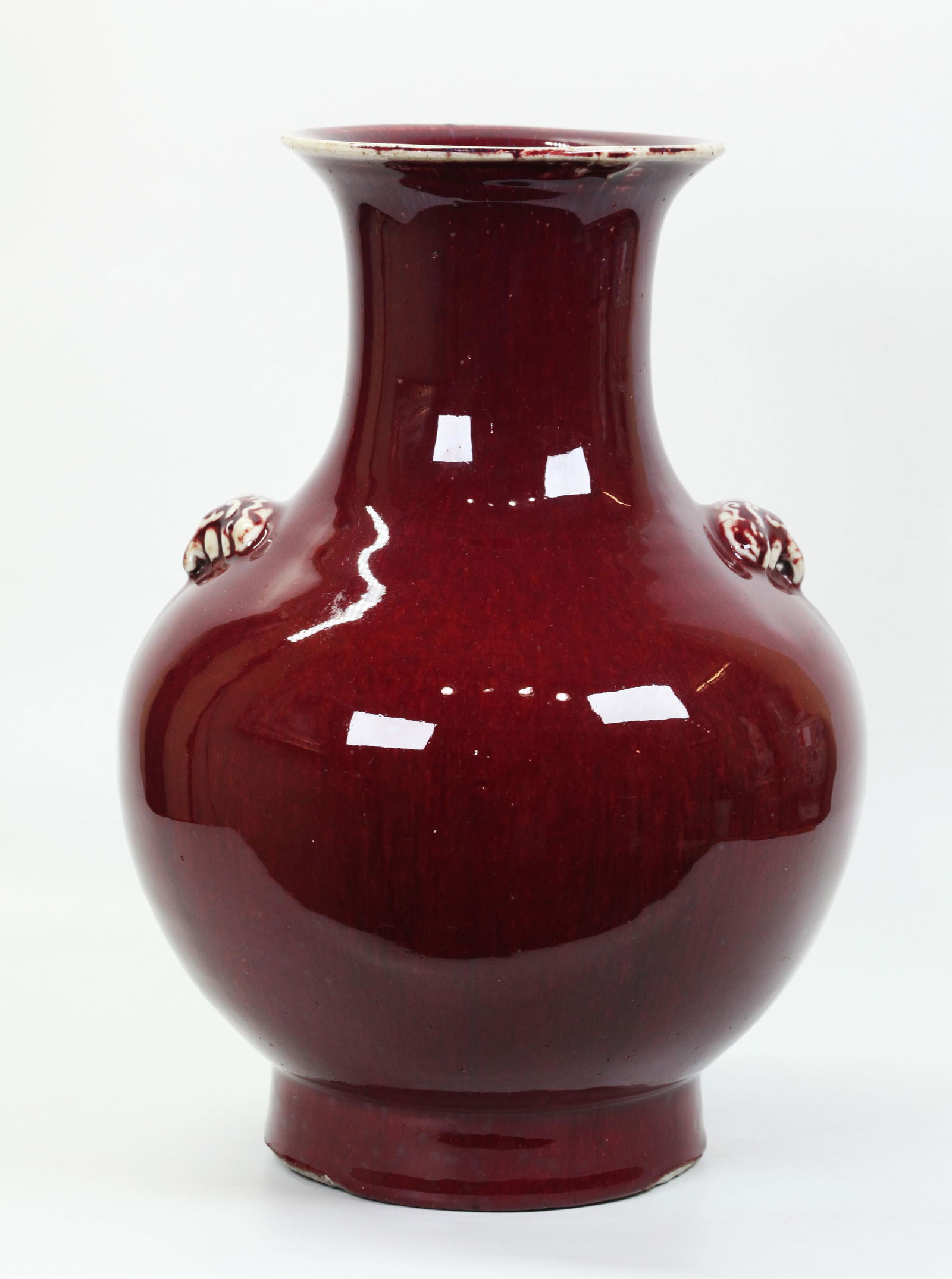 Lg Chinese Underglaze Red Crackle Porcelain Vase (1 of 5)