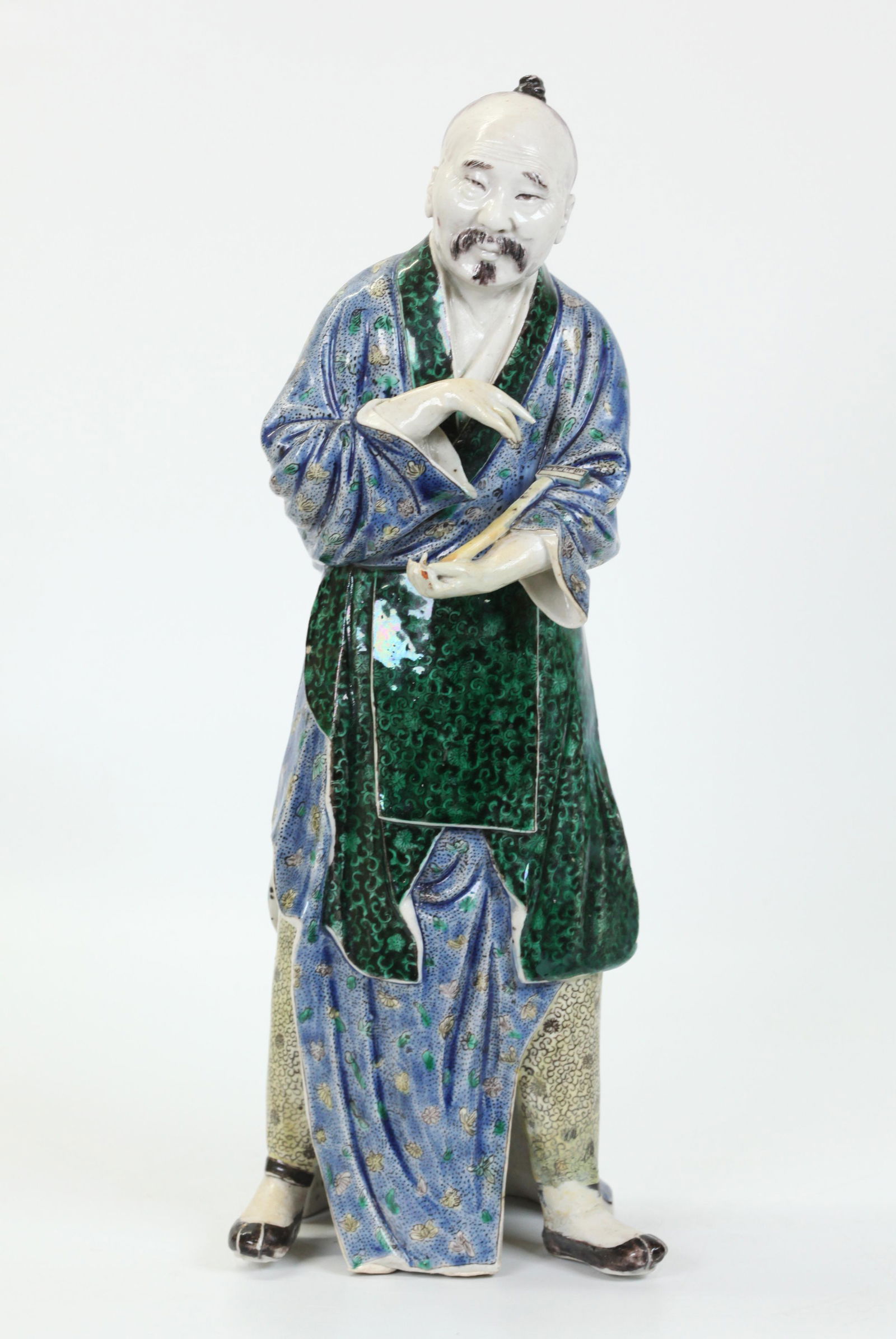Chinese Enameled Porcelain Standing Scholar (1 of 7)