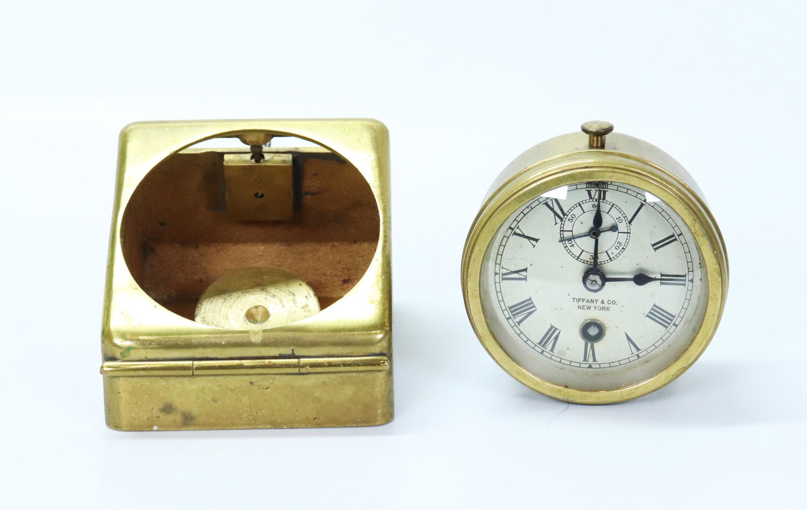 Tiffany & Co Bronze Car / Boat Clock, Lock Case (1 of 7)