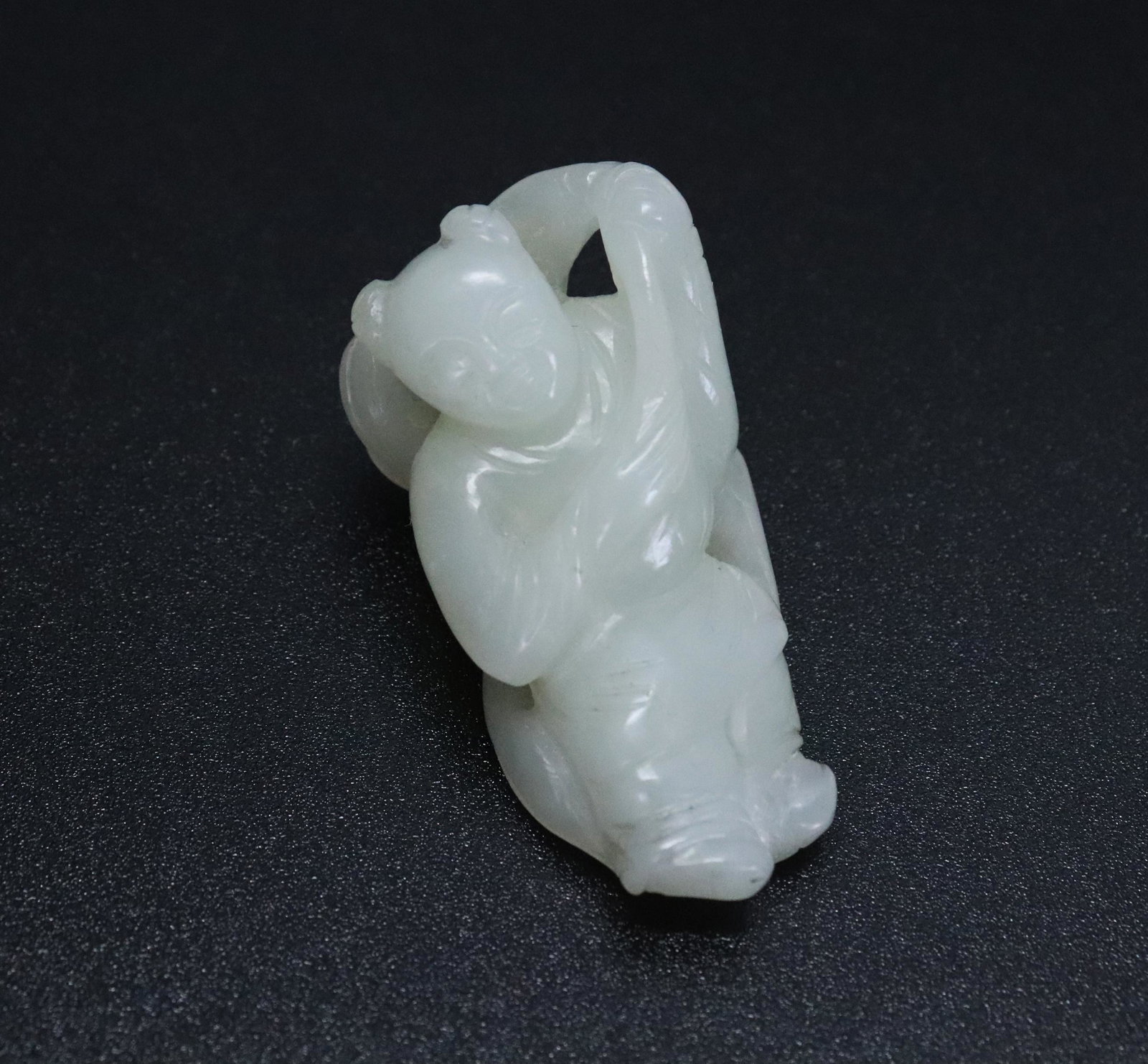 Chinese 19 C Warm White Jade Boy & Lingzhi Toggle (1 of 4)