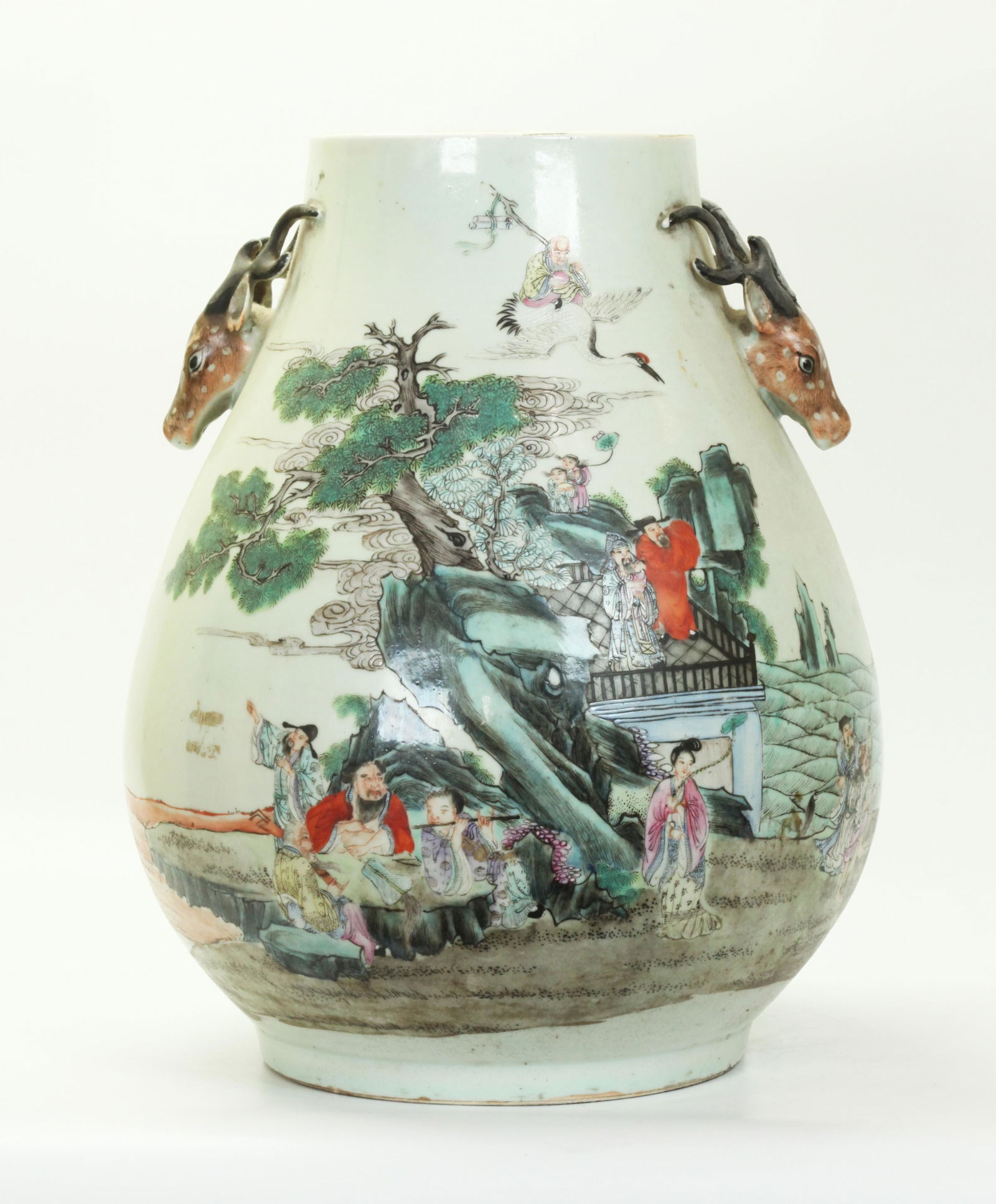 Chinese Immortals Design Porcelain Hu Vase (1 of 6)
