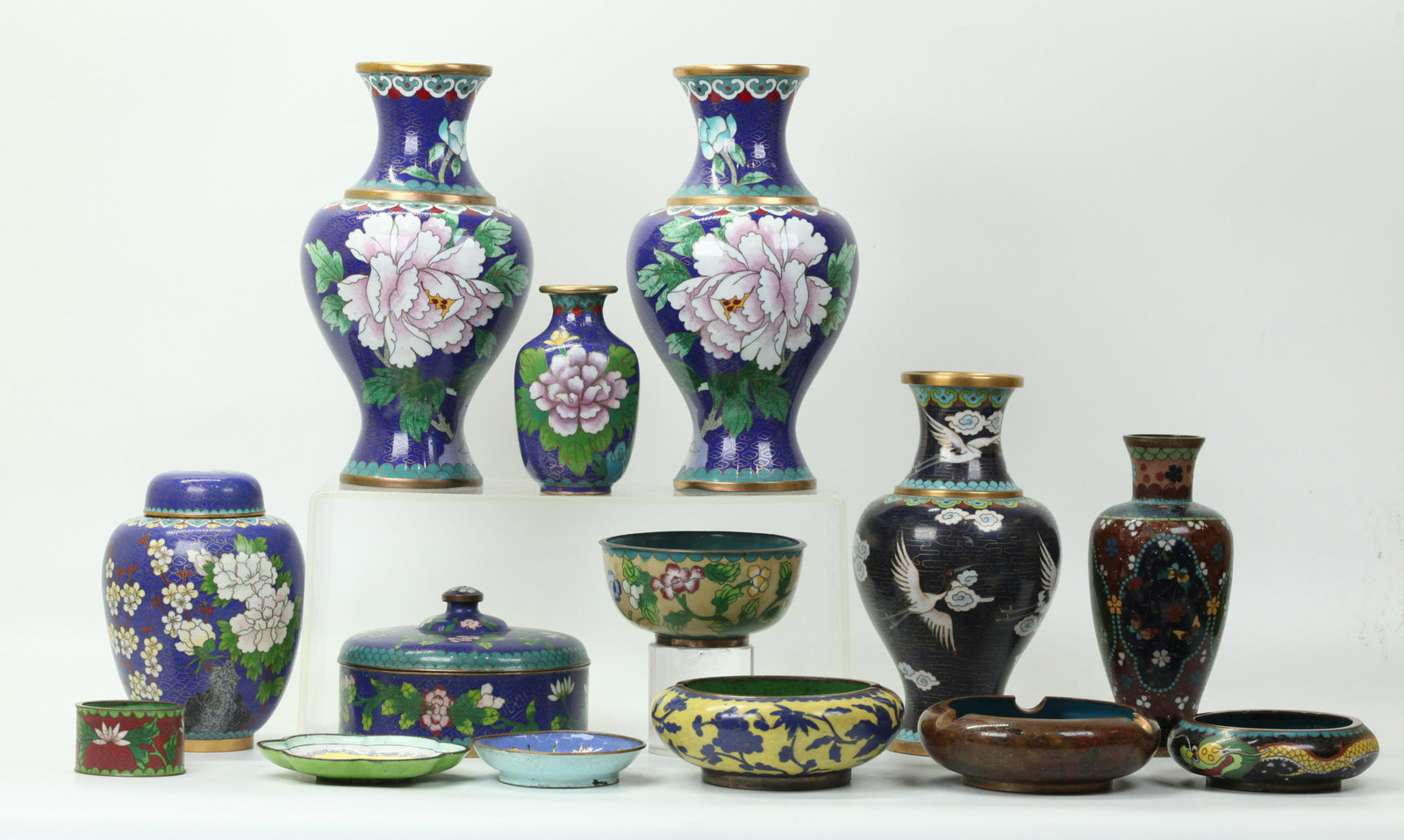 11 Chinese Cloisonne Enamels 2 Canton 1 Japanese (1 of 6)