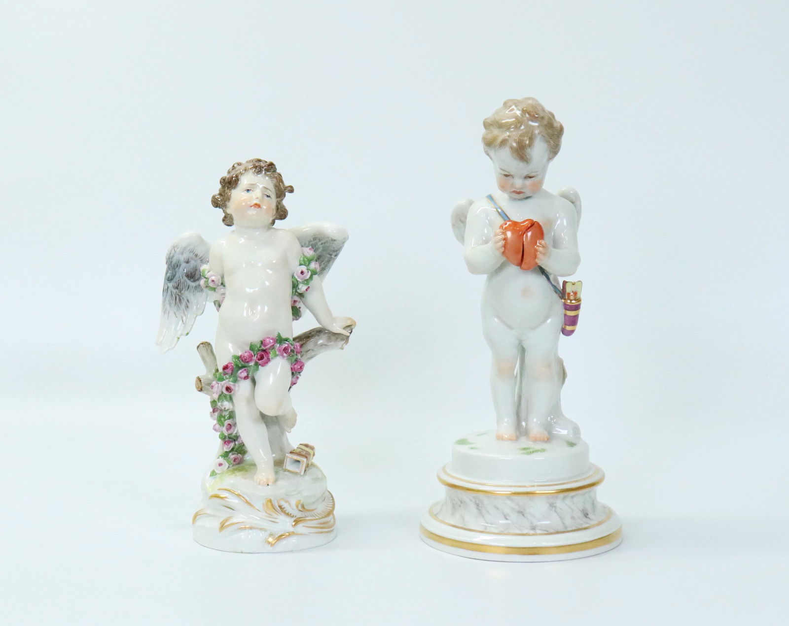 2 Meissen 19th C Standing Cherubs on Stands (1 of 8)