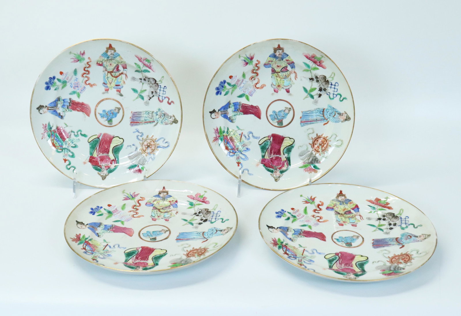 4 Chinese 19th C "Wu Shuang Pu" Porcelain Plates (1 of 7)