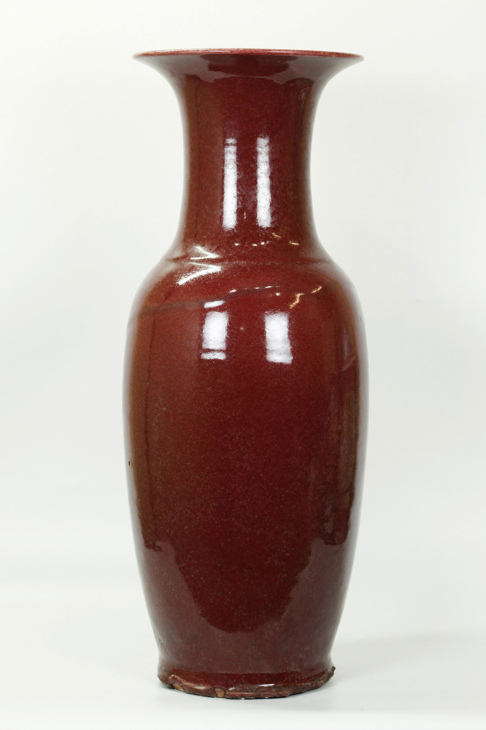Large Chinese Langyao Red Crackle Porcelain Vase (1 of 5)