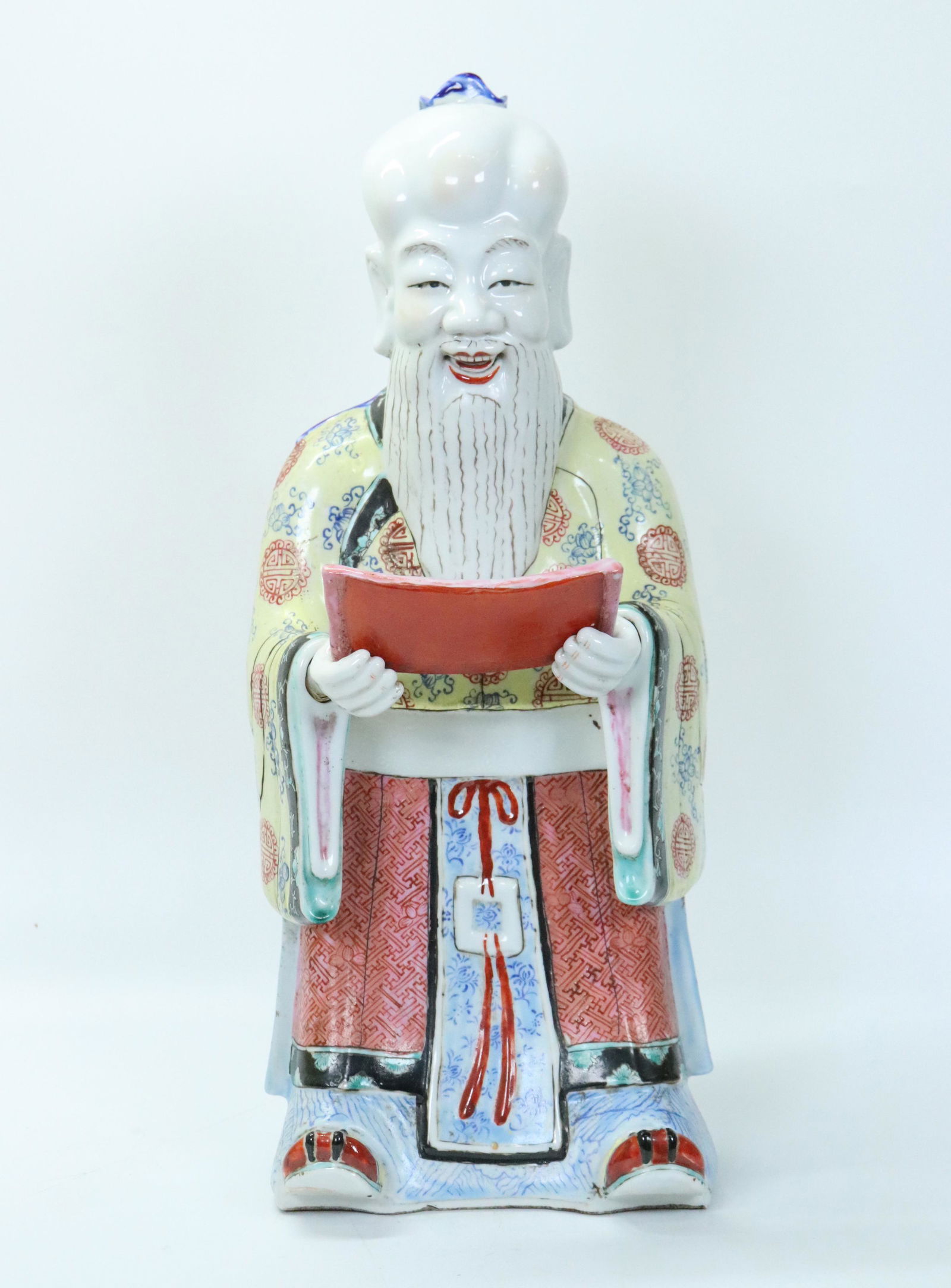Large Chinese Porcelain Standing Shouxing & Scroll (1 of 7)