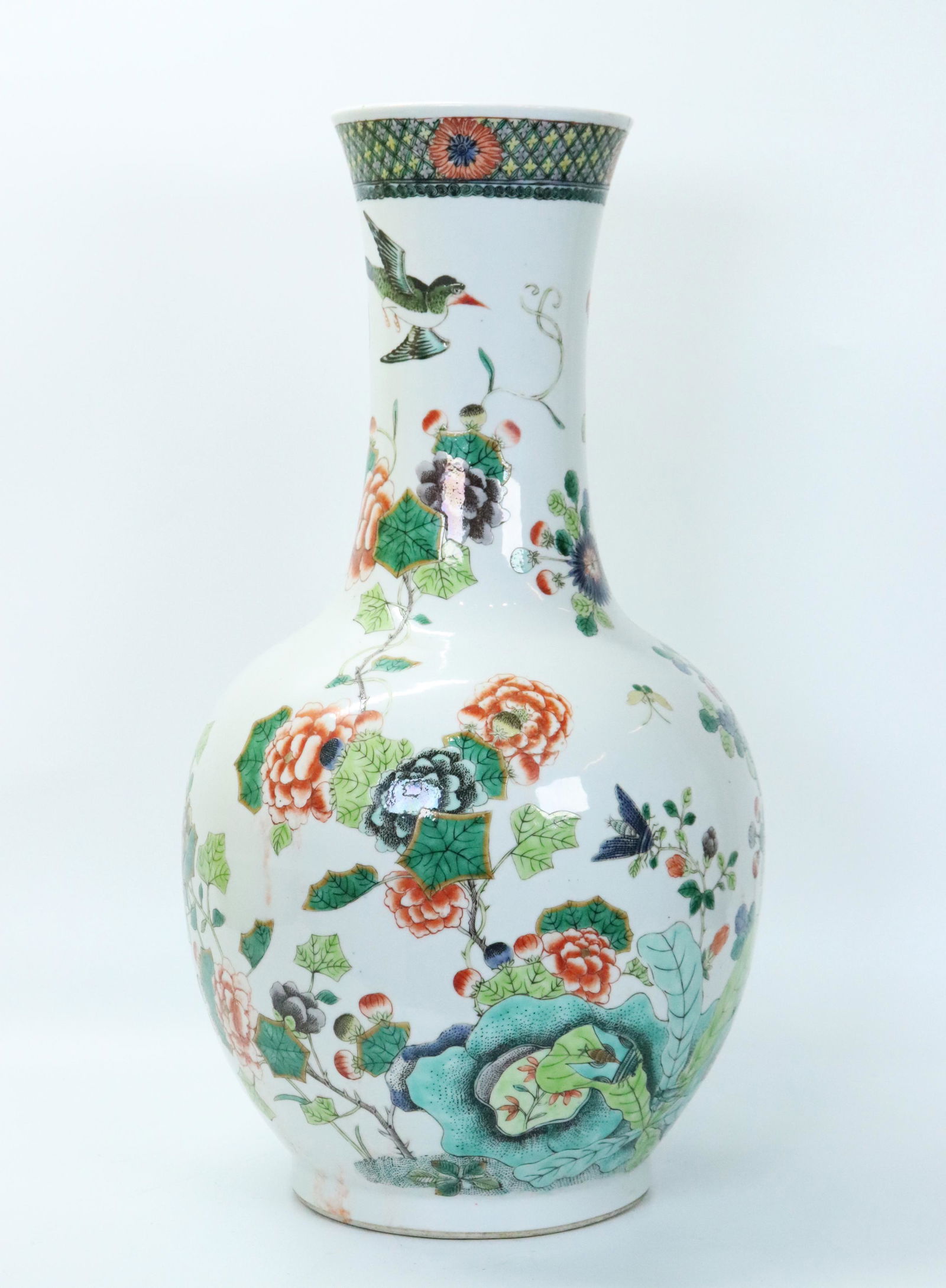 Large Chinese Famille Verte Porcelain Vase (1 of 5)