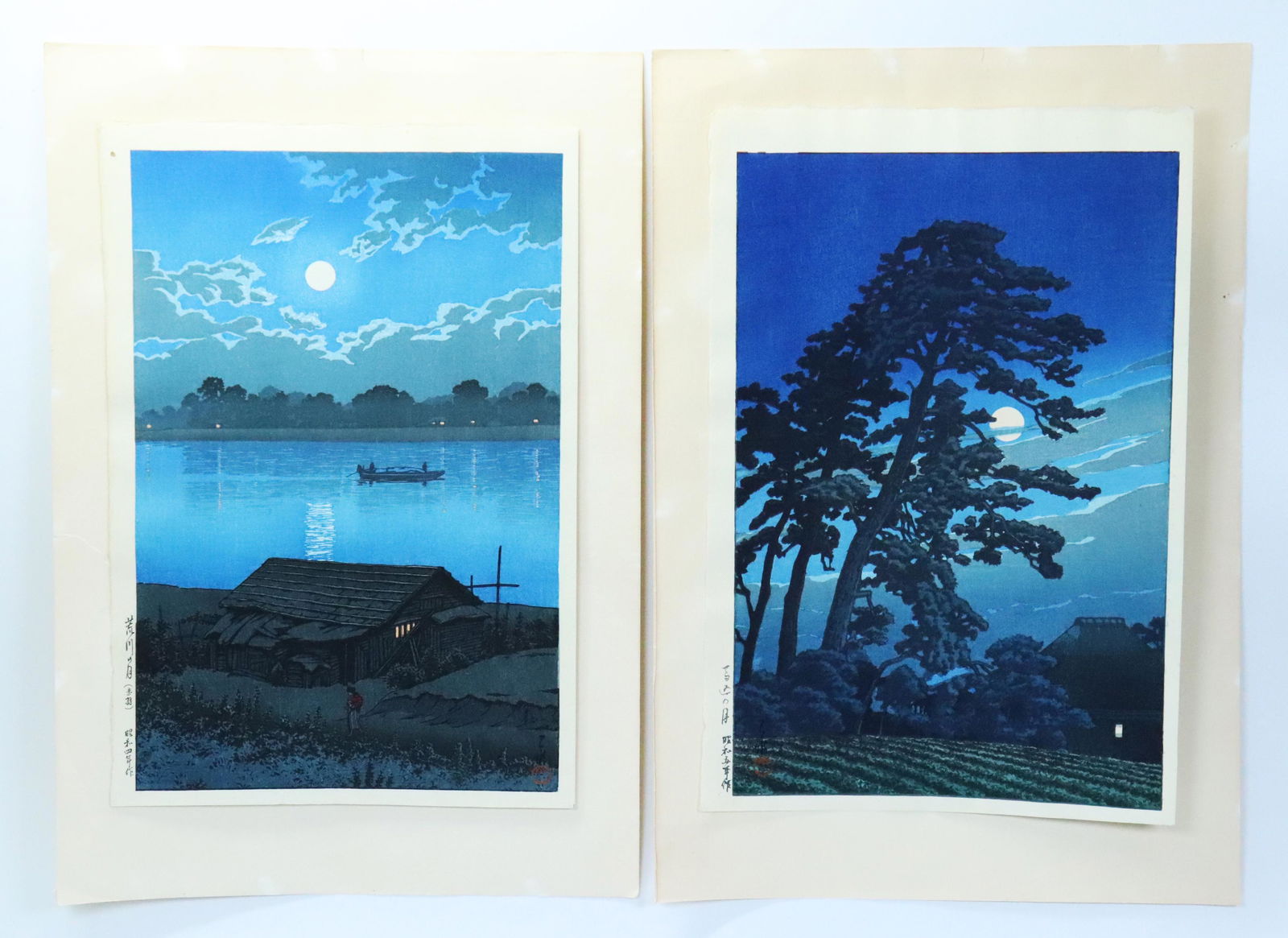 2 Japanese Woodblock Moon Prints Hasui Kawase (1 of 7)