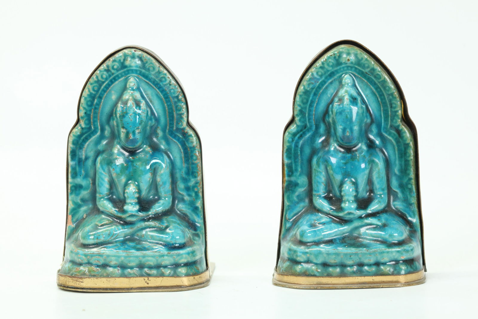 Pr Chinese Turquiose Ceramic Buddha Plaques (1 of 5)