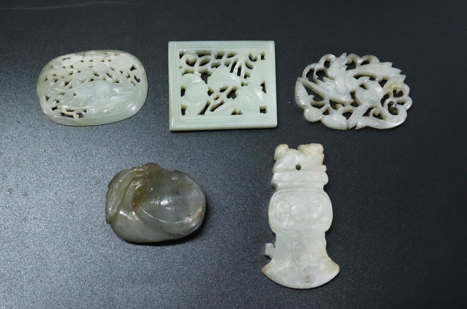 3 Chinese Ming/Qing Jade Plaques, 2 Toggles (1 of 6)