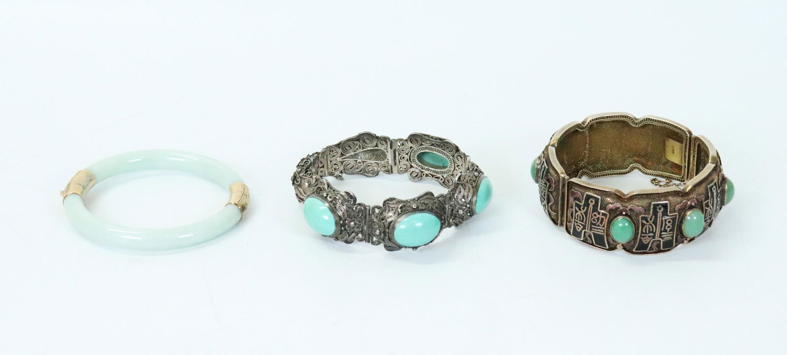 2 Chinese Silver Wire-Work Bracelets, 1 Bangle (1 of 6)