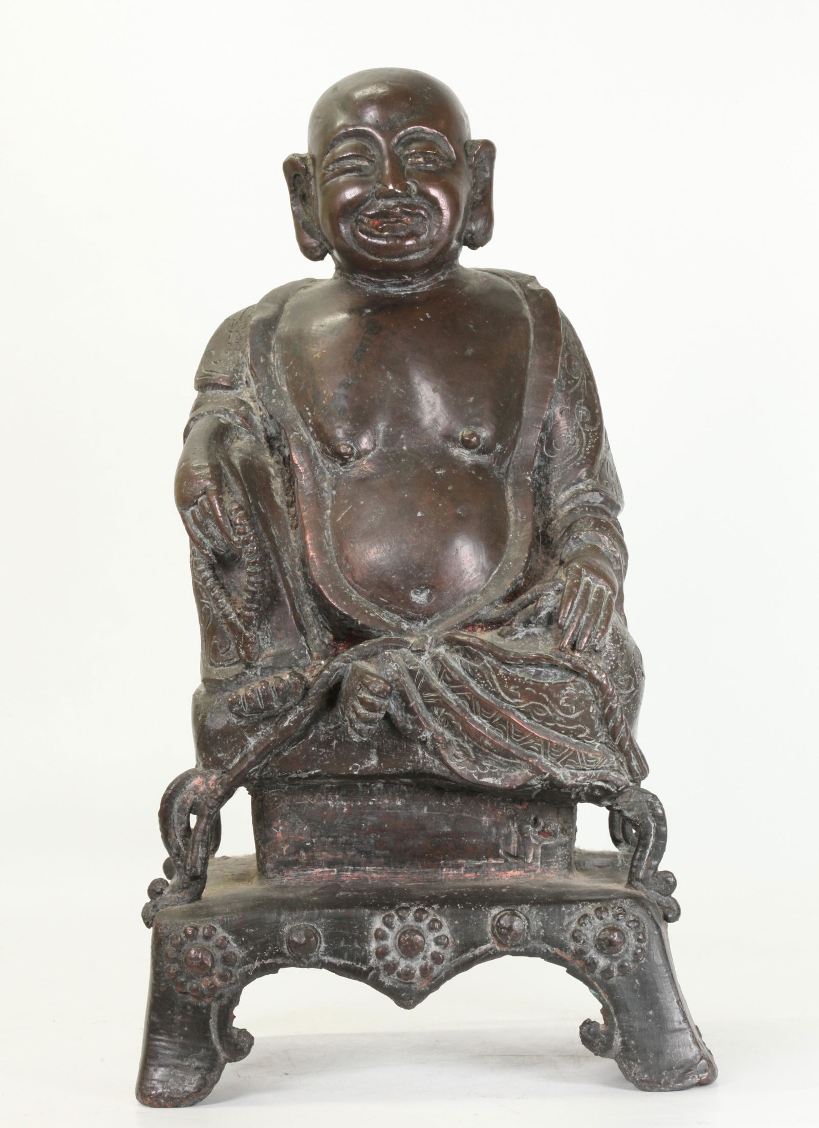 Chinese Ming/Qing Seated Bronze Budai Buddha (1 of 5)