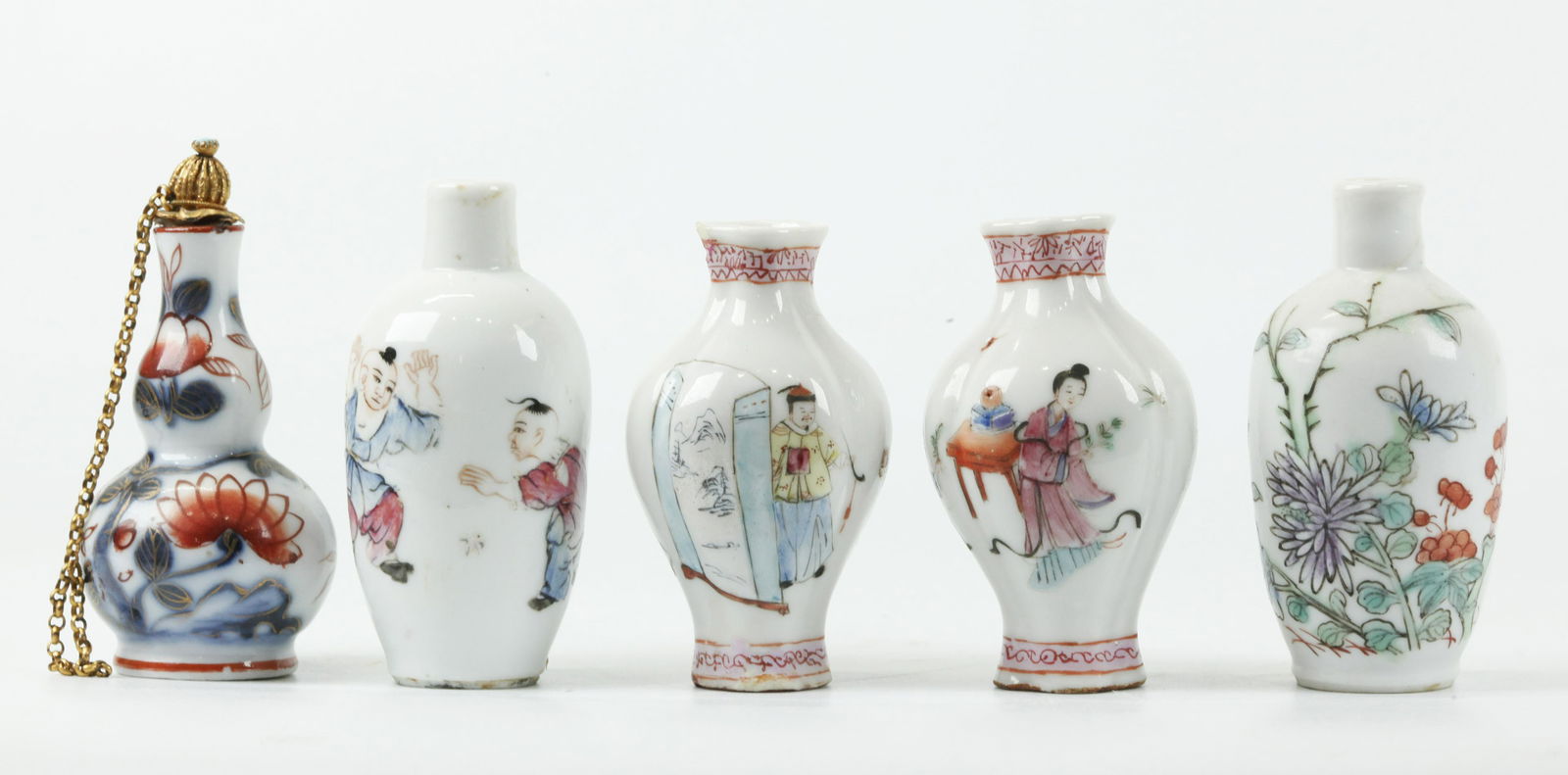 5 Chinese Qing Porcelain Mini Vases/Snuff Bottles (1 of 6)