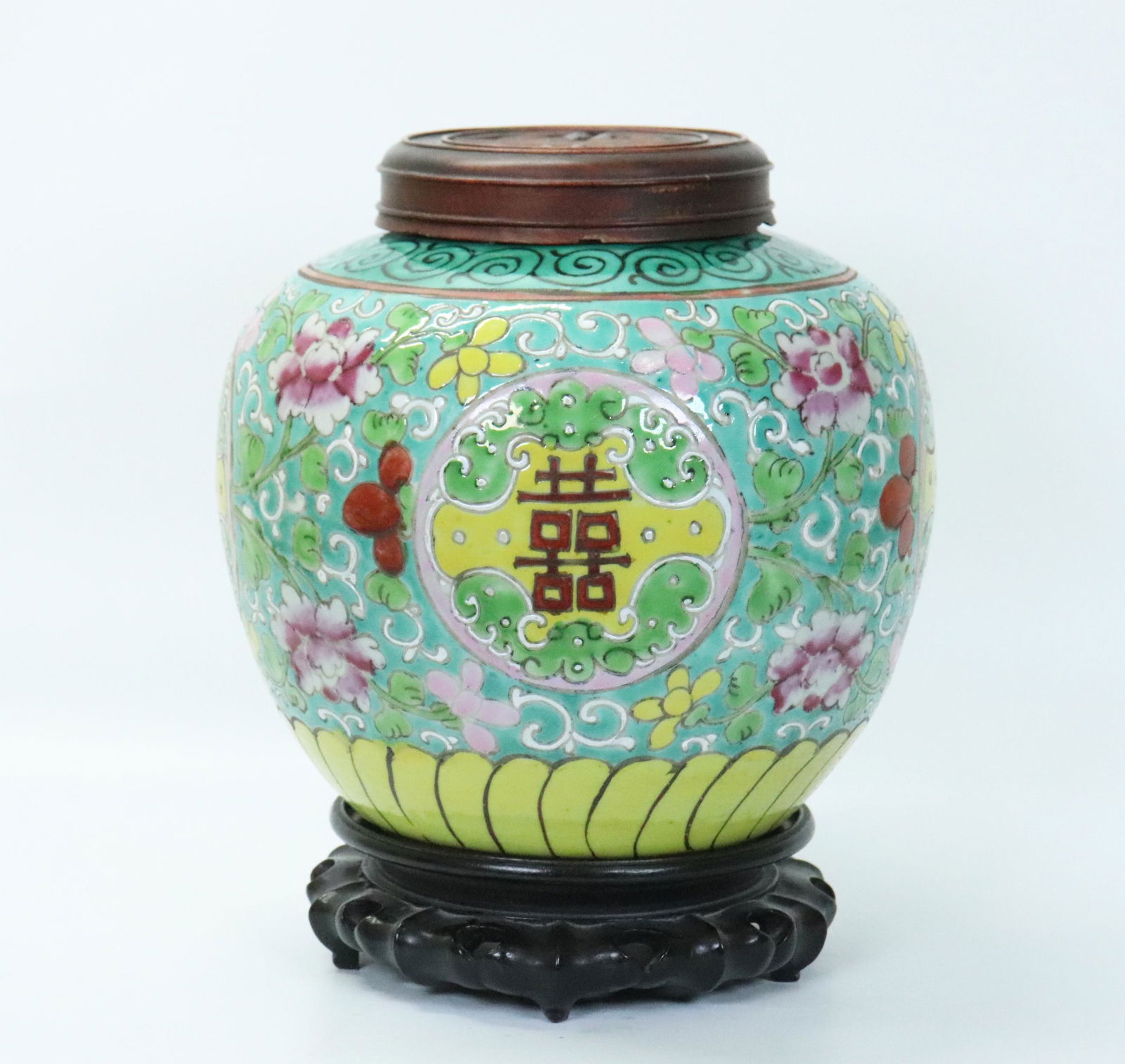 Chinese Famille Rose Porcelain Shuangxi Ginger Jar (1 of 6)