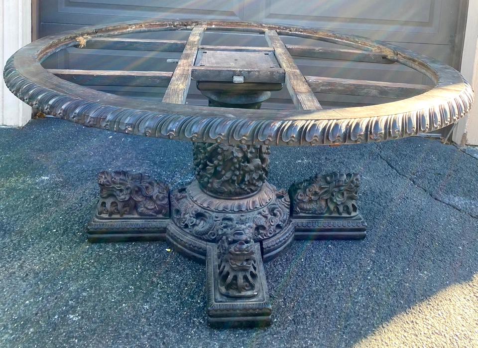 Large Chinese 19th C Round Center Table Frame (1 of 10)