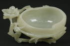 Chinese 18th C White Jade Peach Brush Washer